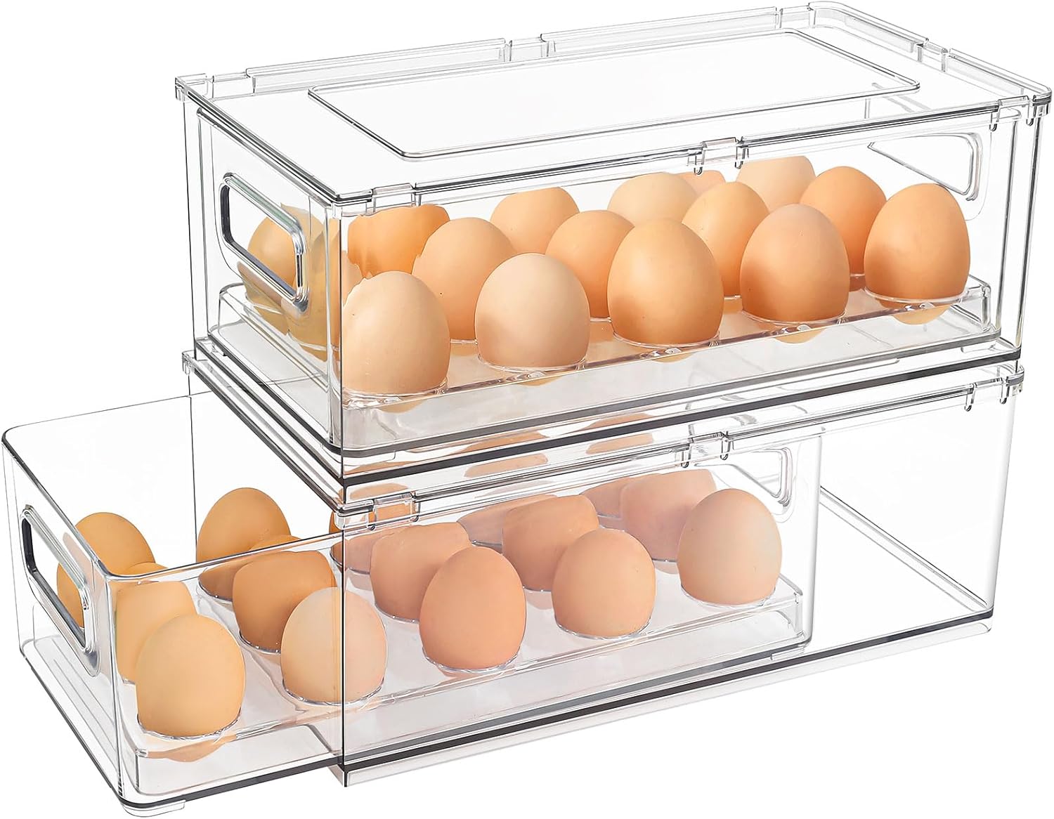 shopwithgreen Egg Holder Container for Refrigerator, 15 Egg Holders for Fridge,...