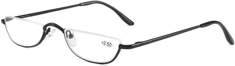 KoKoBin Half Frame Reading Glasses Spring Hinges for Men Women Slim Half Moon Le...