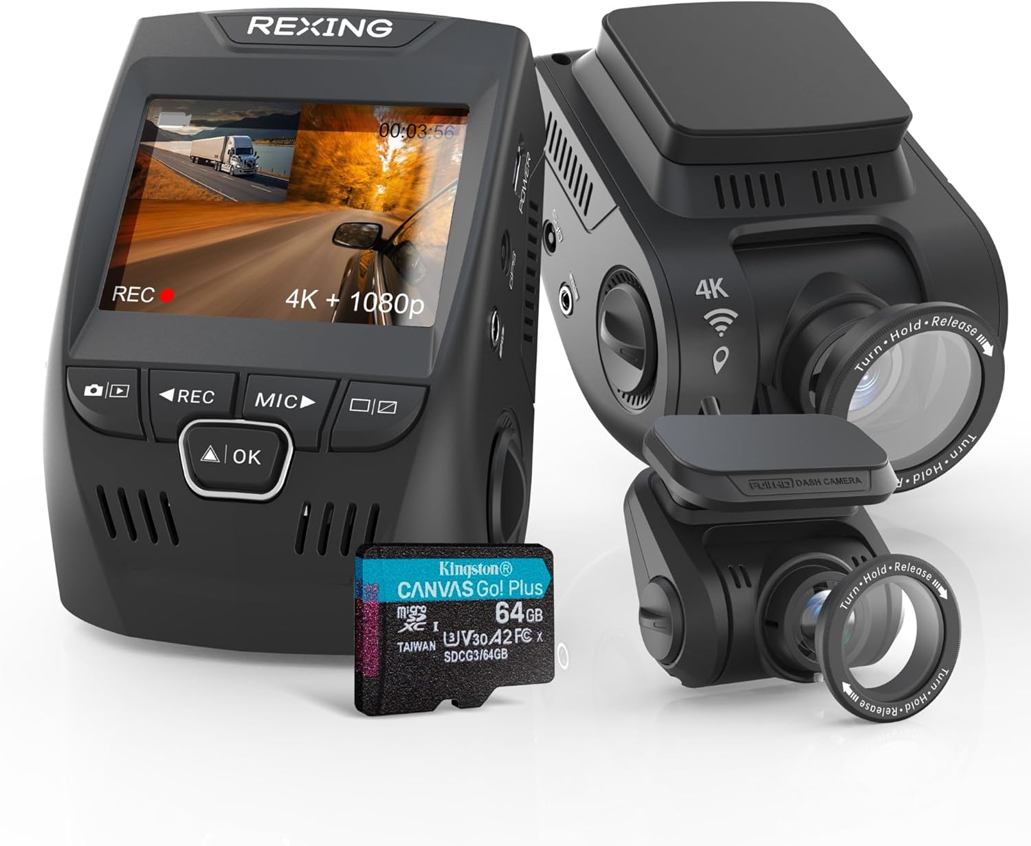 V1P SE 4K Dual Dash Cam w/GPS, Wi-Fi & 2pcs-CPL Filter | 512GB Support | Front 2...