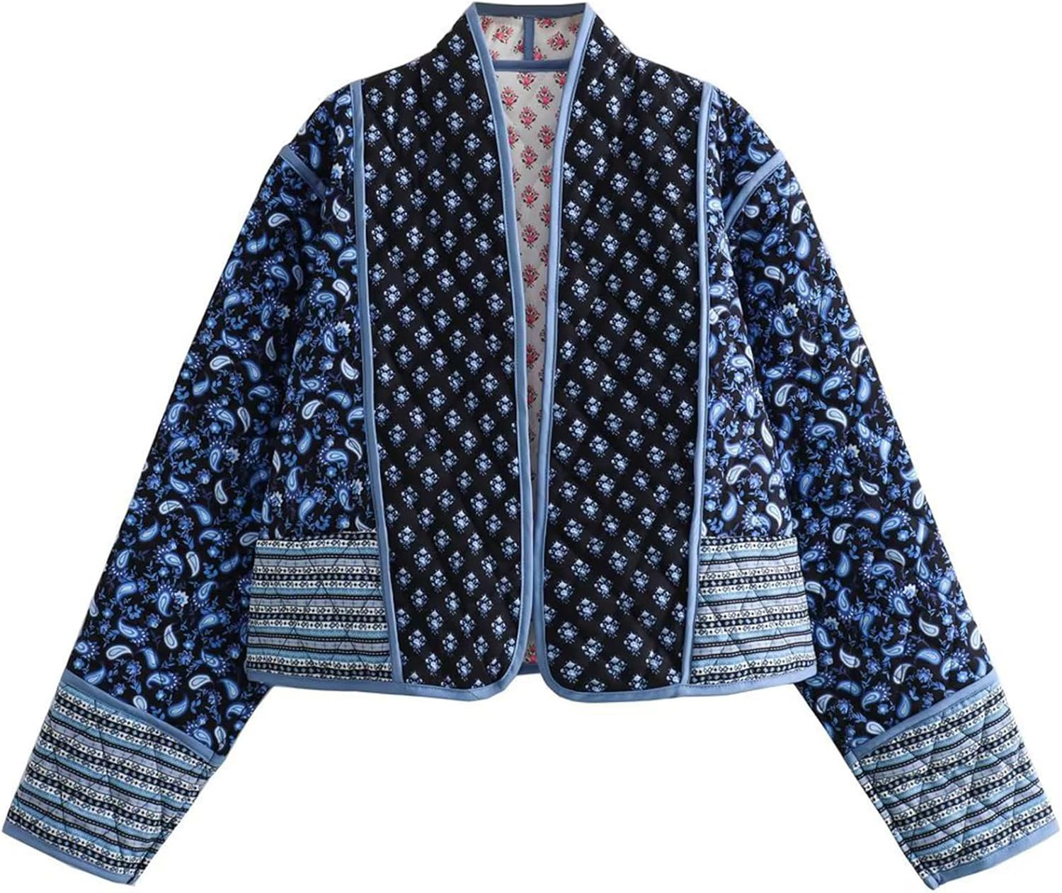 Yimoon Women's Quilted Jacket Lightweight Floral Print Cropped Puffer Coat Short...