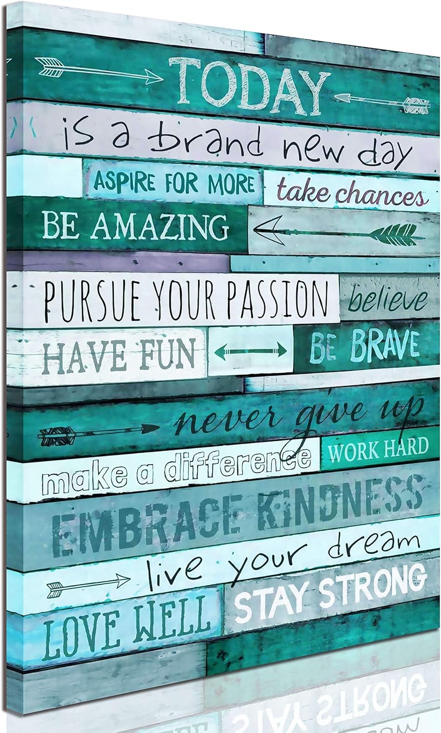 aburaeart Inspirational Wall-Art - Quotes Office Teal Decor For Bedroom - Word A...