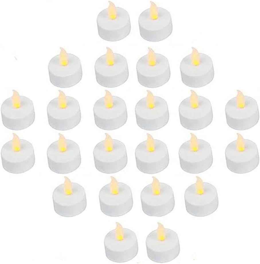 VIROSA Realistic and Bright Battery Operated Flickering Flameless Tea Light Led...