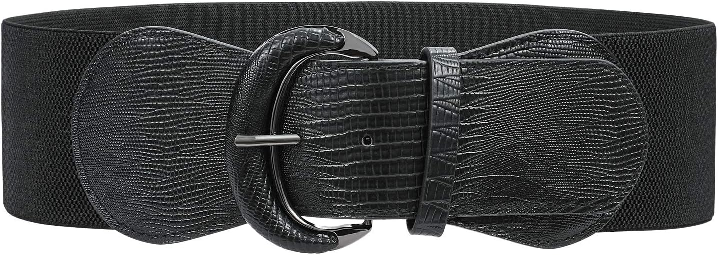 JASGOOD Women Stretchy Wide Waist Belt for Dress Ladies Elastic Belt Hook Buckle...