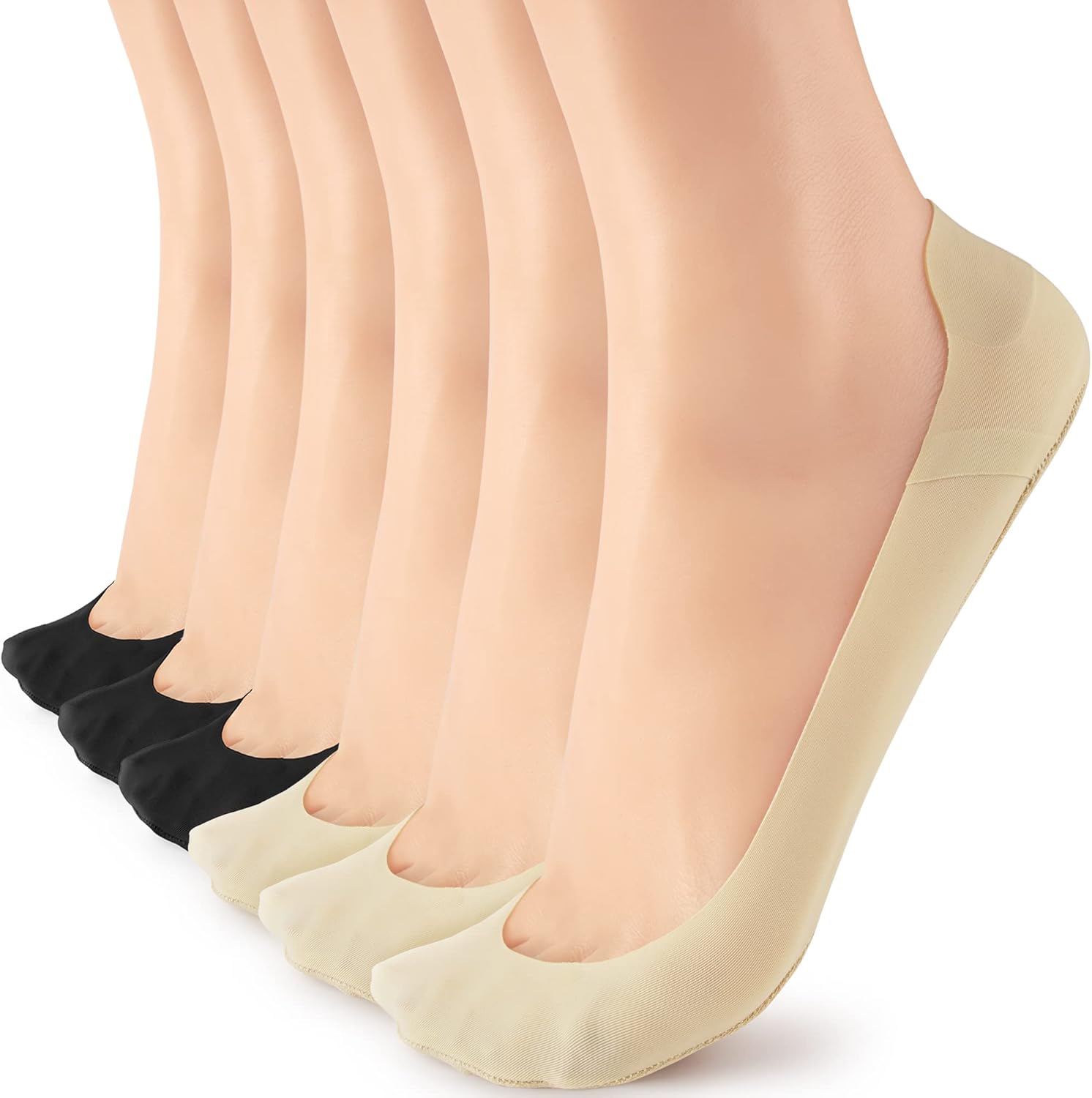 No Show Socks Womens Liner Socks Ultra Low Cut Non Slip Invisible Socks for Flat...