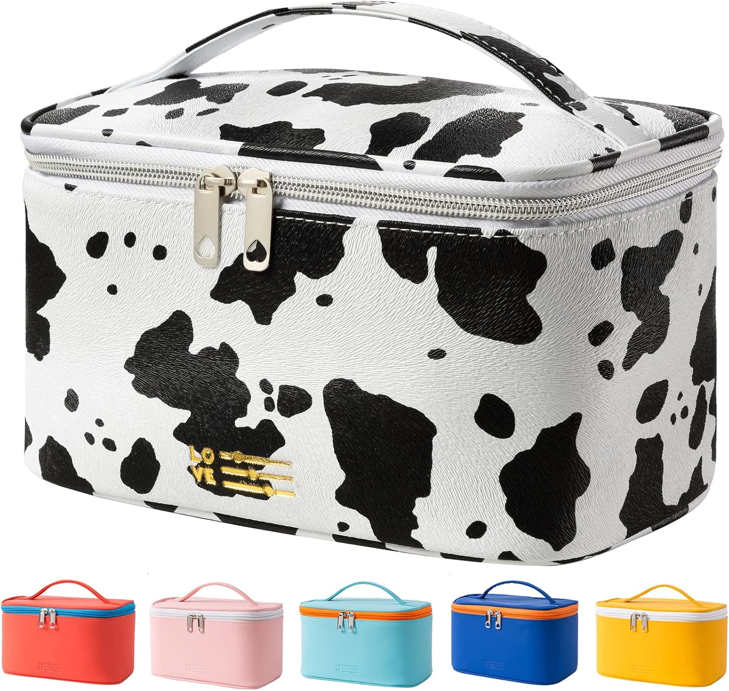 Makeup Bag Portable Travel Cosmetic Bag for Women, Beauty Zipper Makeup Organize...
