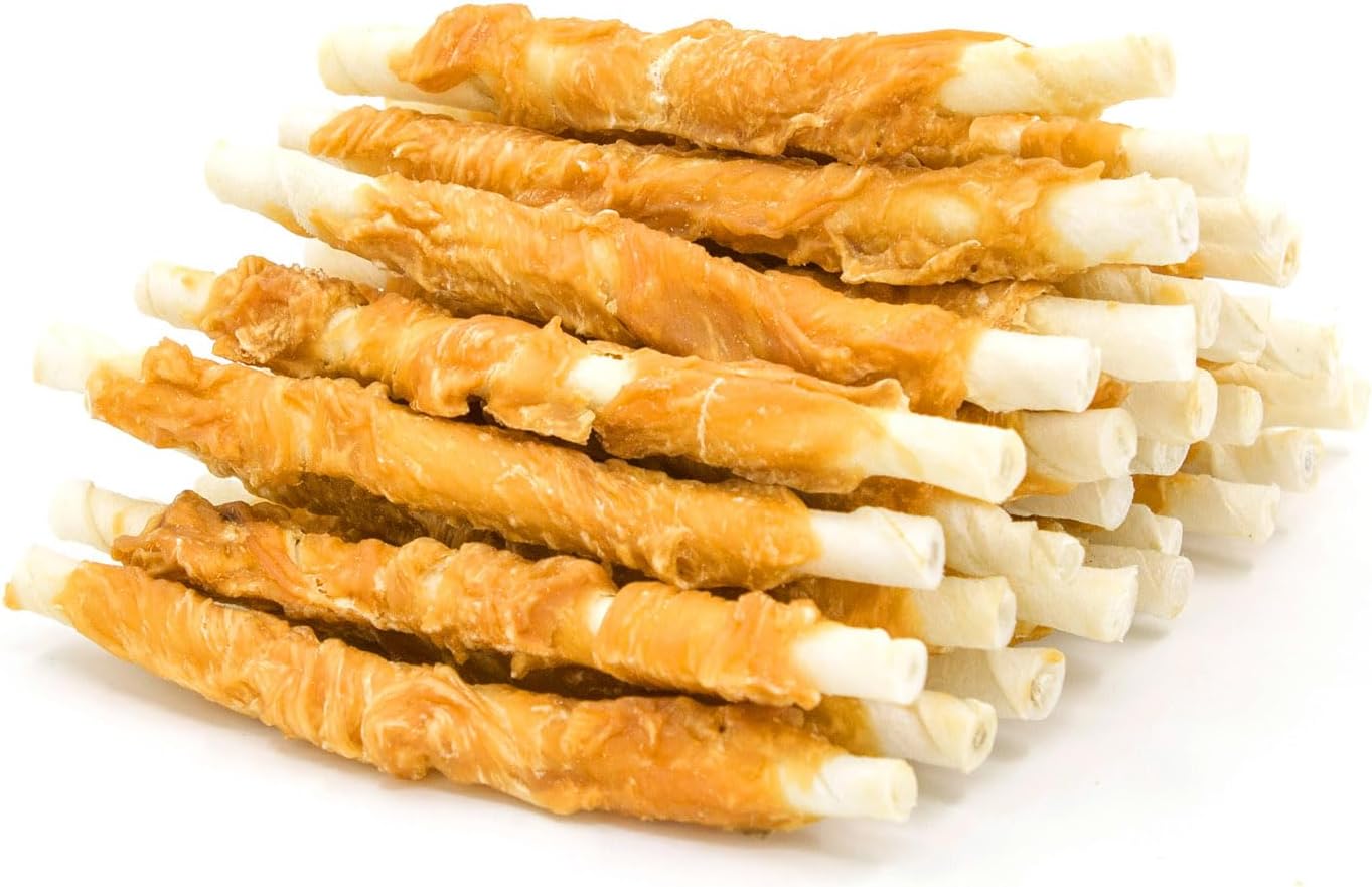 Jungle Calling Dog Treats, Chicken Wrapped Rawhide Sticks for Dogs, Grain-Free N...