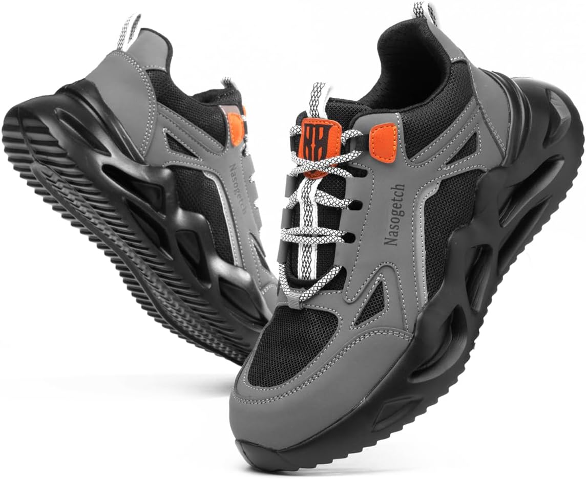 Nasogetch Steel Cap Trainers Safety Trainers Men Women Safety Shoes Comfortable...