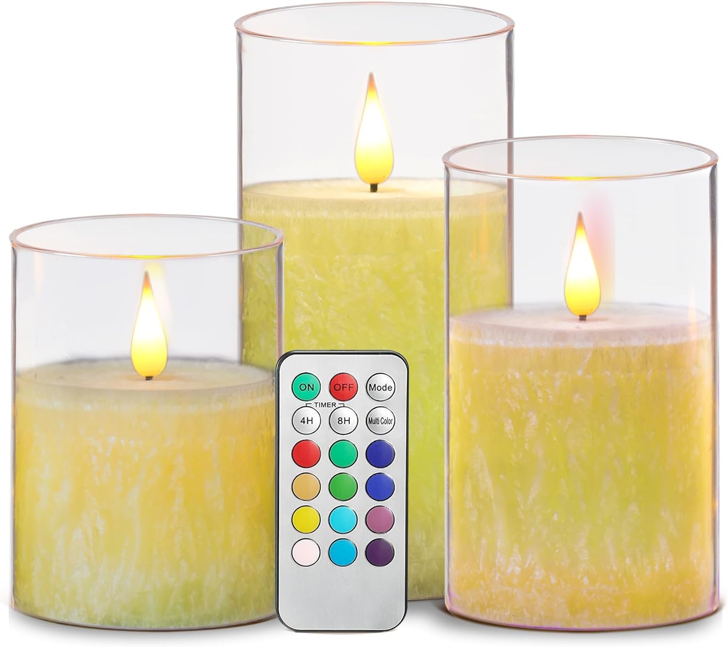 Da by Color Changing Flameless Candle, Battery-Powered LED Pillar Candle, Fake E...