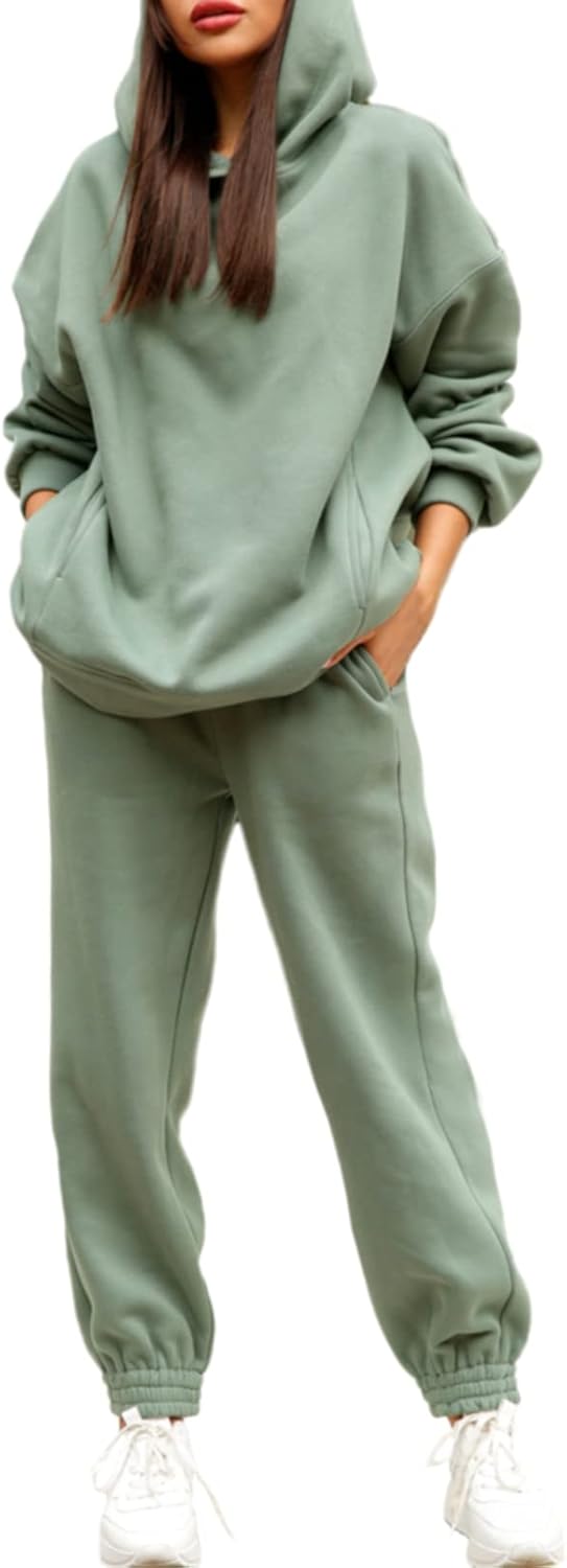 Fixmatti Women Hoodies Tracksuit Long Sleeve Sweatshirts Jogger Pant 2 Piece Out...