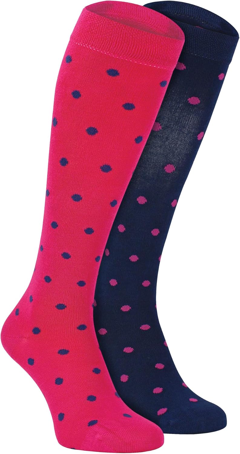 Sock Snob - Womens Long Knee High Bamboo Socks | 2 Pair Pack | Plain & Patterned...