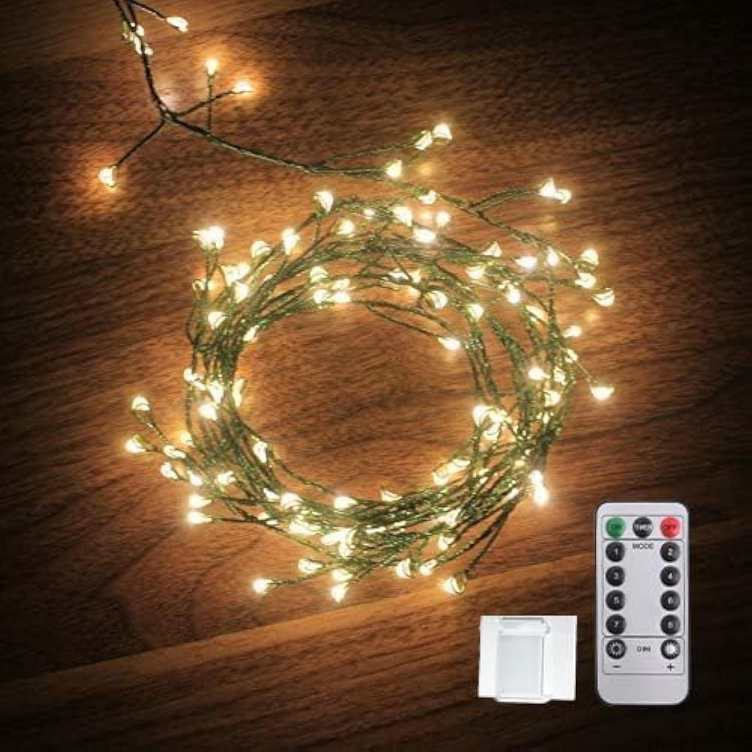 Dailyart 6feet 120 LED Starry Lights, Battery Operated Waterproof Dark Green Cop...