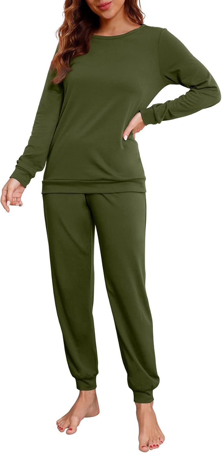 PrinStory Womens Pajama Set Long Sleeve Sleepwear Nightwear Soft Pjs Lounge Sets...