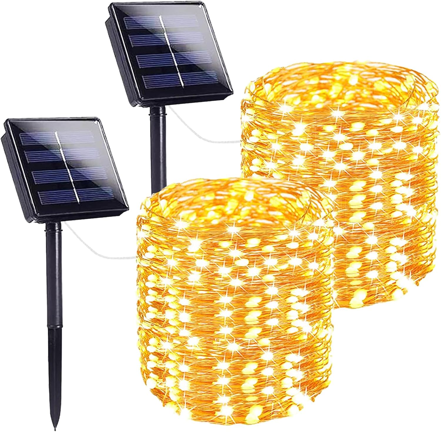 SANJICHA Solar Outdoor String Lights, 2 Pack Extra-Long 144FT 400LED Waterproof,...