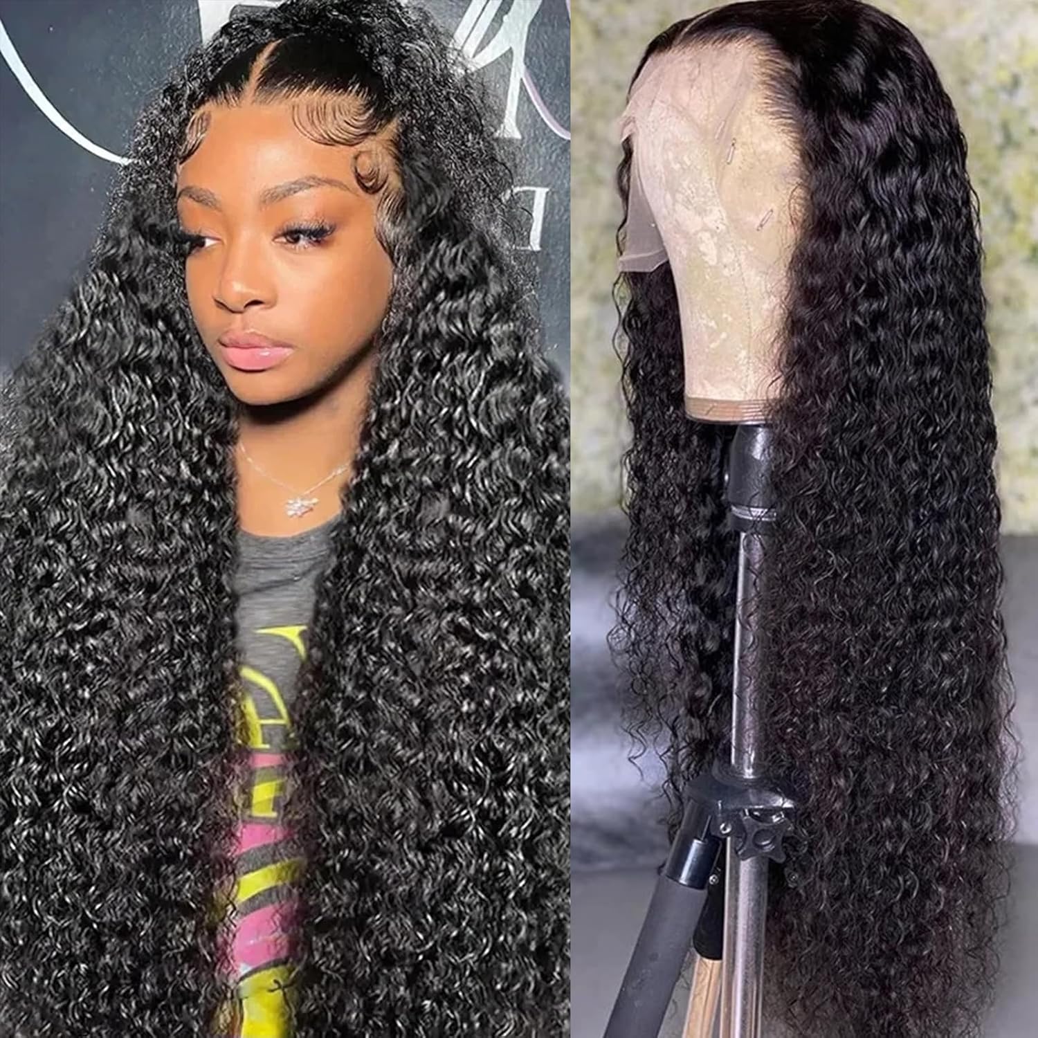 Water Wave Lace Front Wigs Human Hair Wigs for Wom...