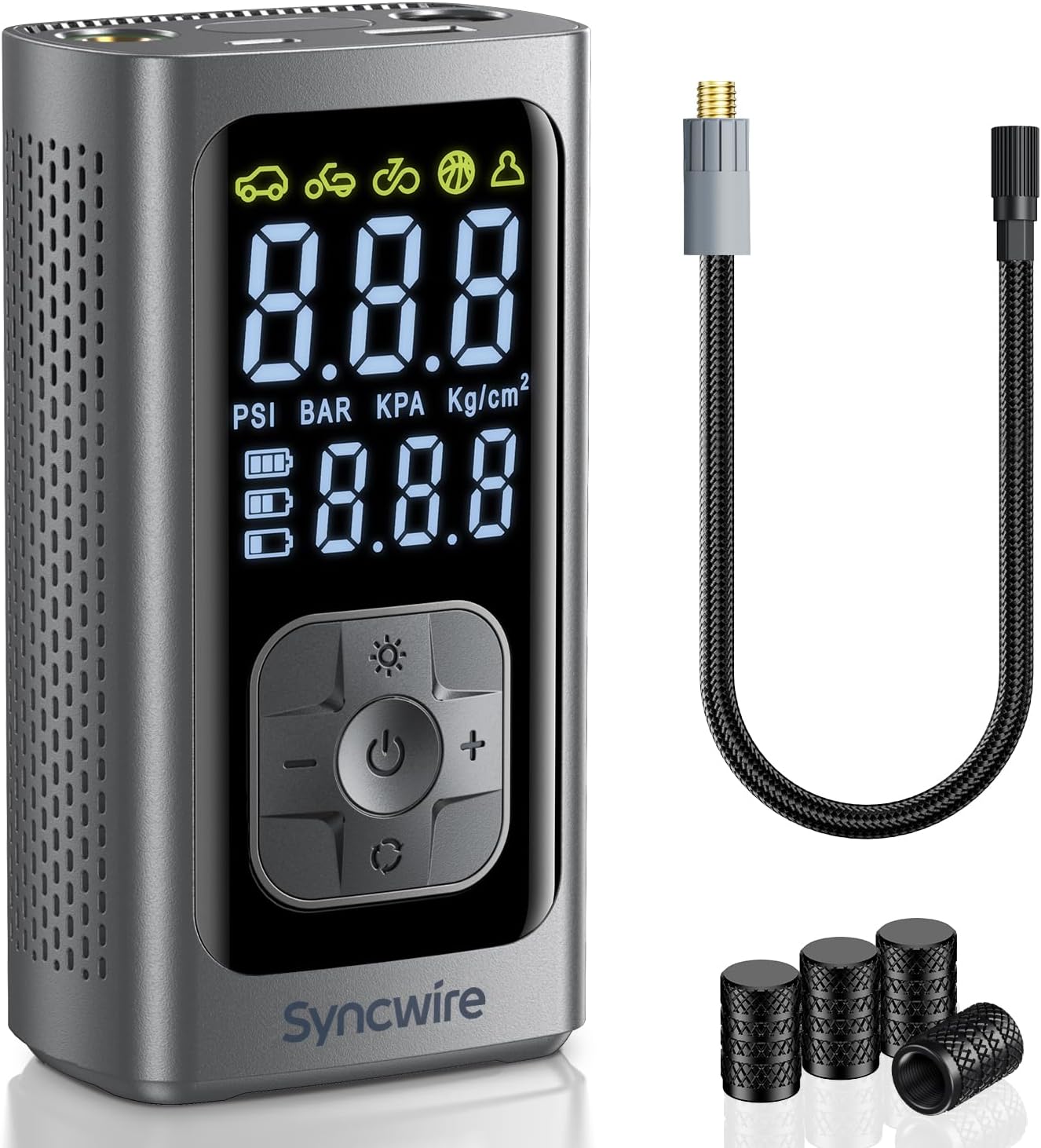 Syncwire Tire Inflator Portable Air Compressor - 150PSI 2X Faster Inflation Smar...