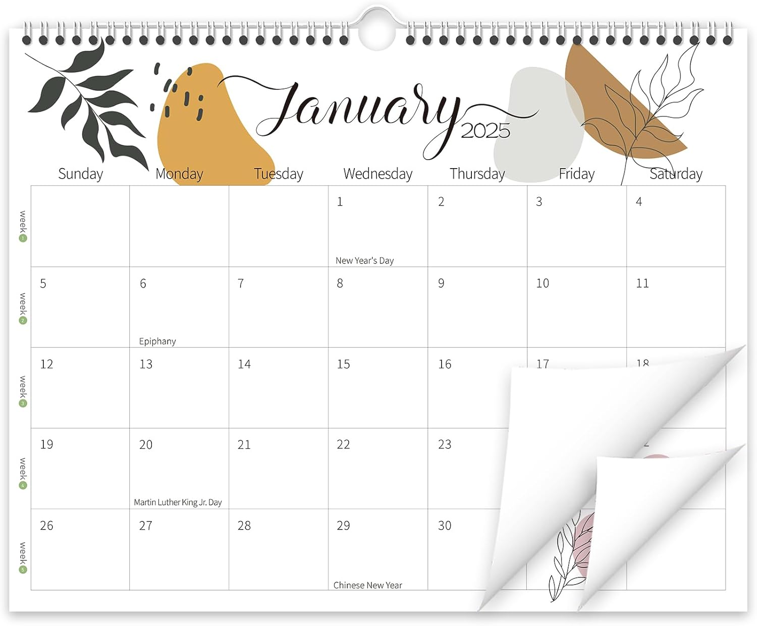 Guasslee Wall Calendar 2025, 2025 Calendar Wall, 18-Month Planner Wall, 2025 Jan...
