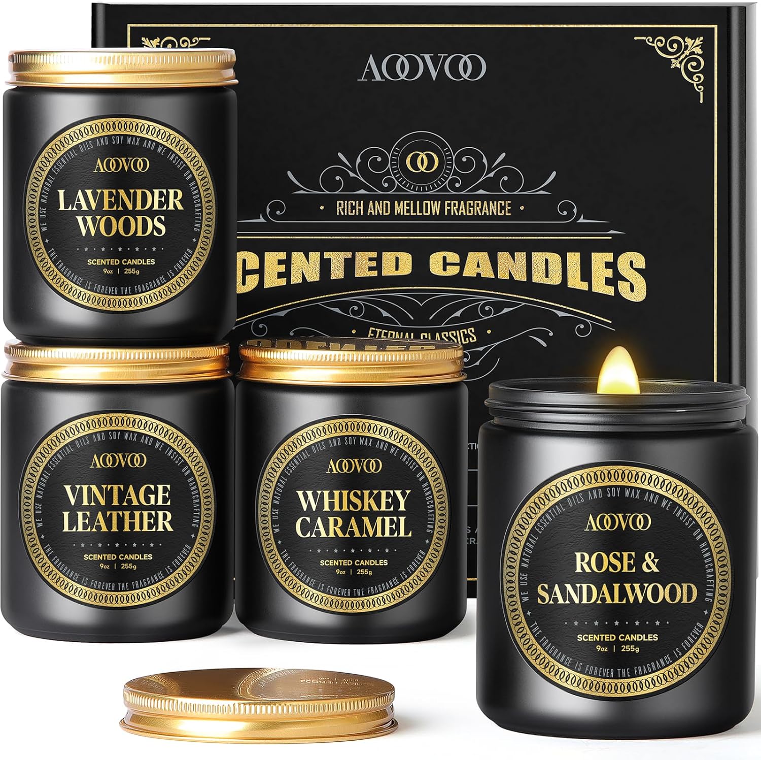 AOOVOO Scented Candles for Men - Candles for Home Scented, Soy Candles, Scented...