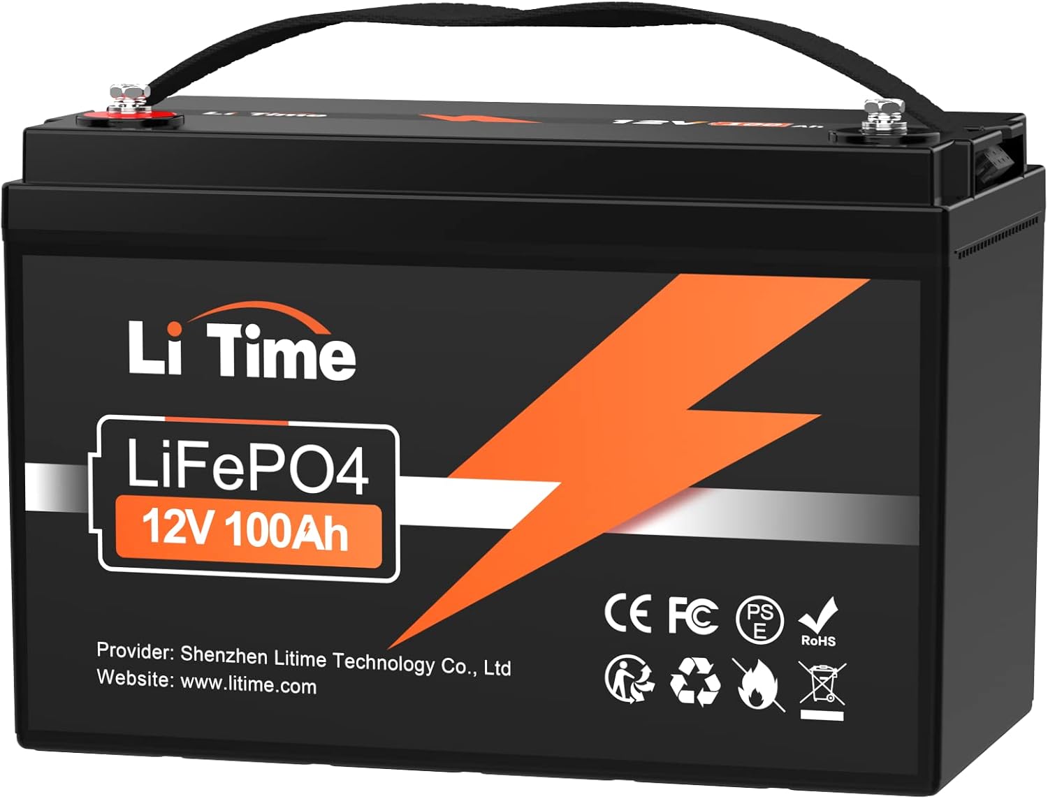 LiTime 12V 100Ah Lithium LiFePO4 Battery, Built-in 100A BMS, 4000-15000 Cycles,...
