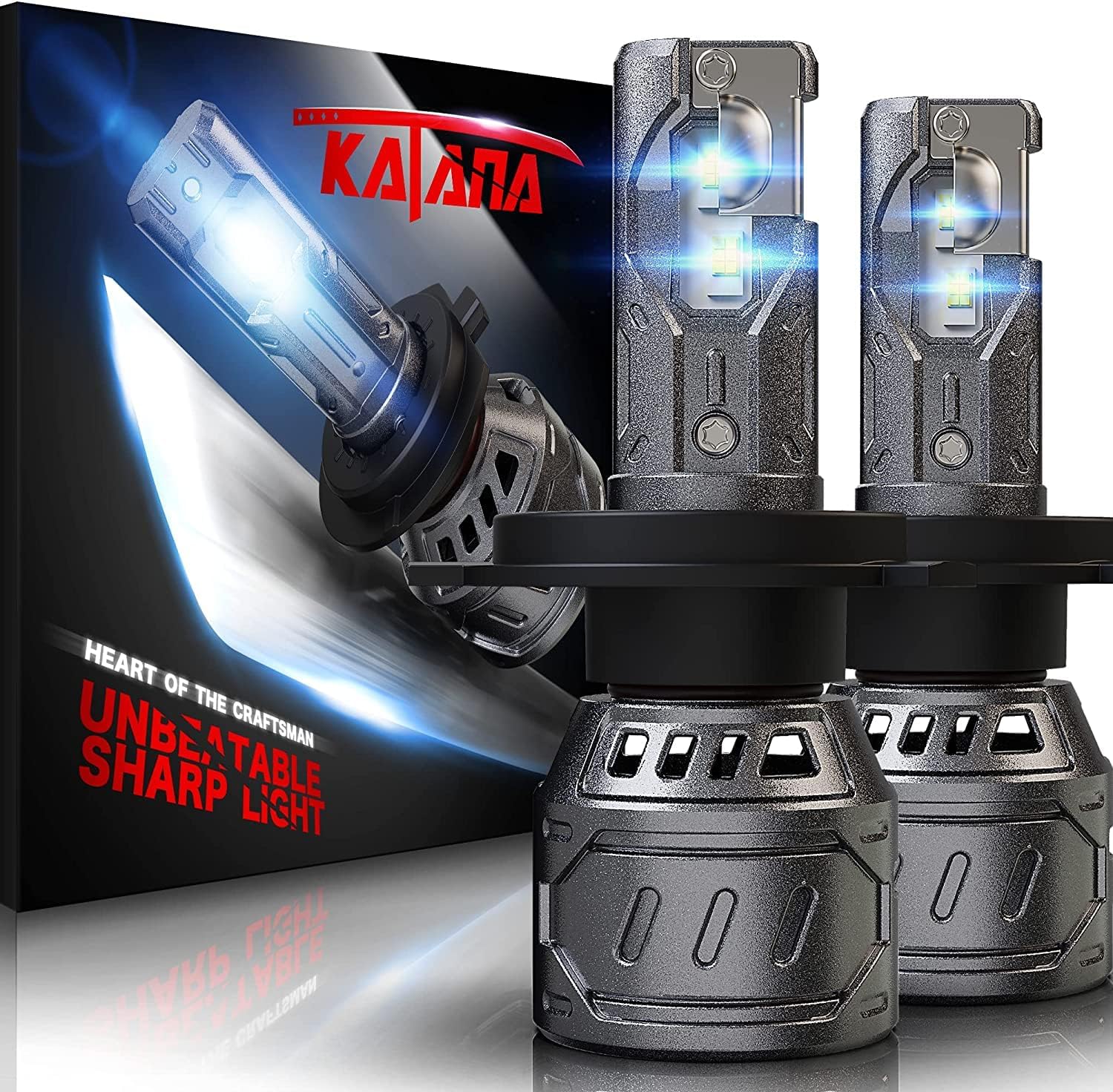KATANA H4 Bulbs, Special 9003 Light Bulb with 400% Brightness, Super Bright Ligh...