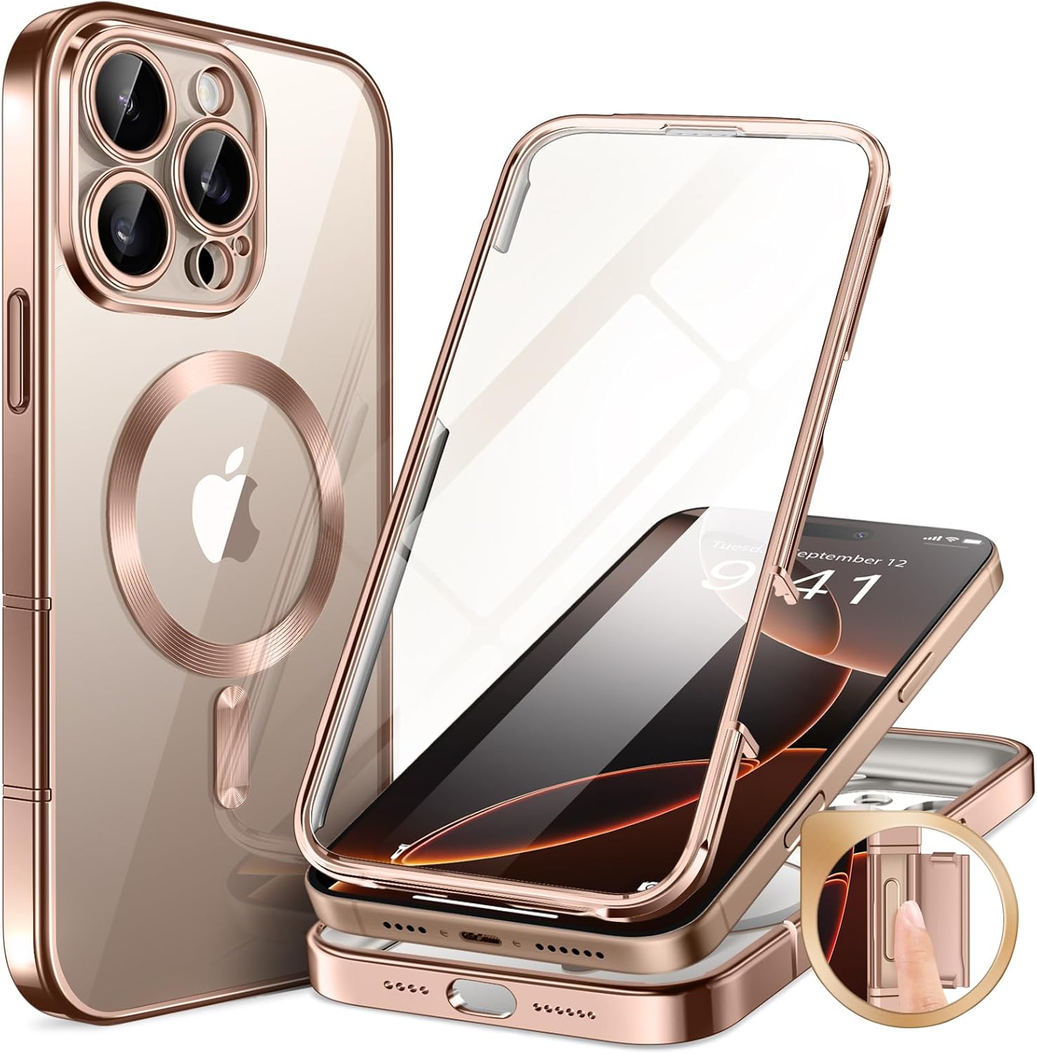 BERFY Magnetic for iPhone 16 Pro Case, Compatible with Magsafe, Built-in 9H Temp...