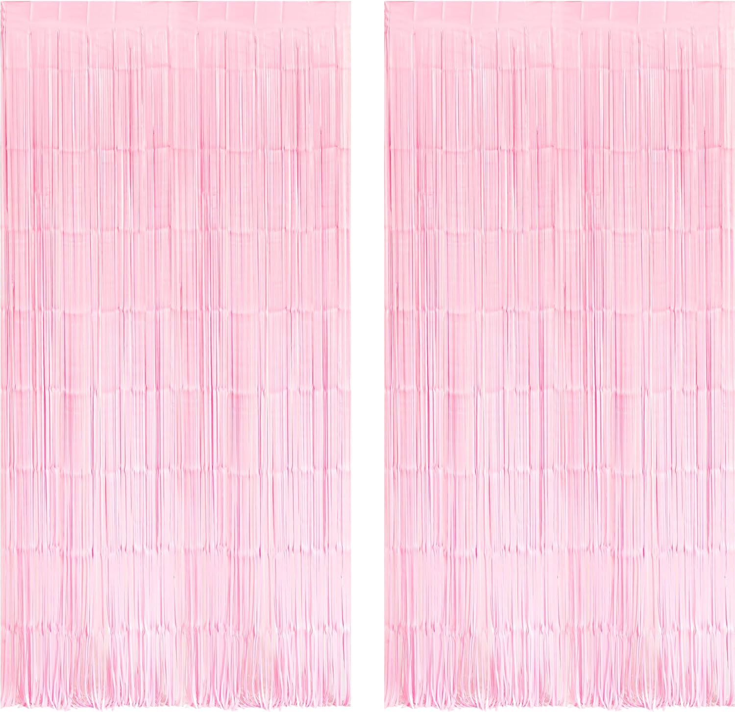 BRAVESHINE Macaron Pink Foil Fringe Curtains Tinsel Backdrop - Photo Booth Strea...