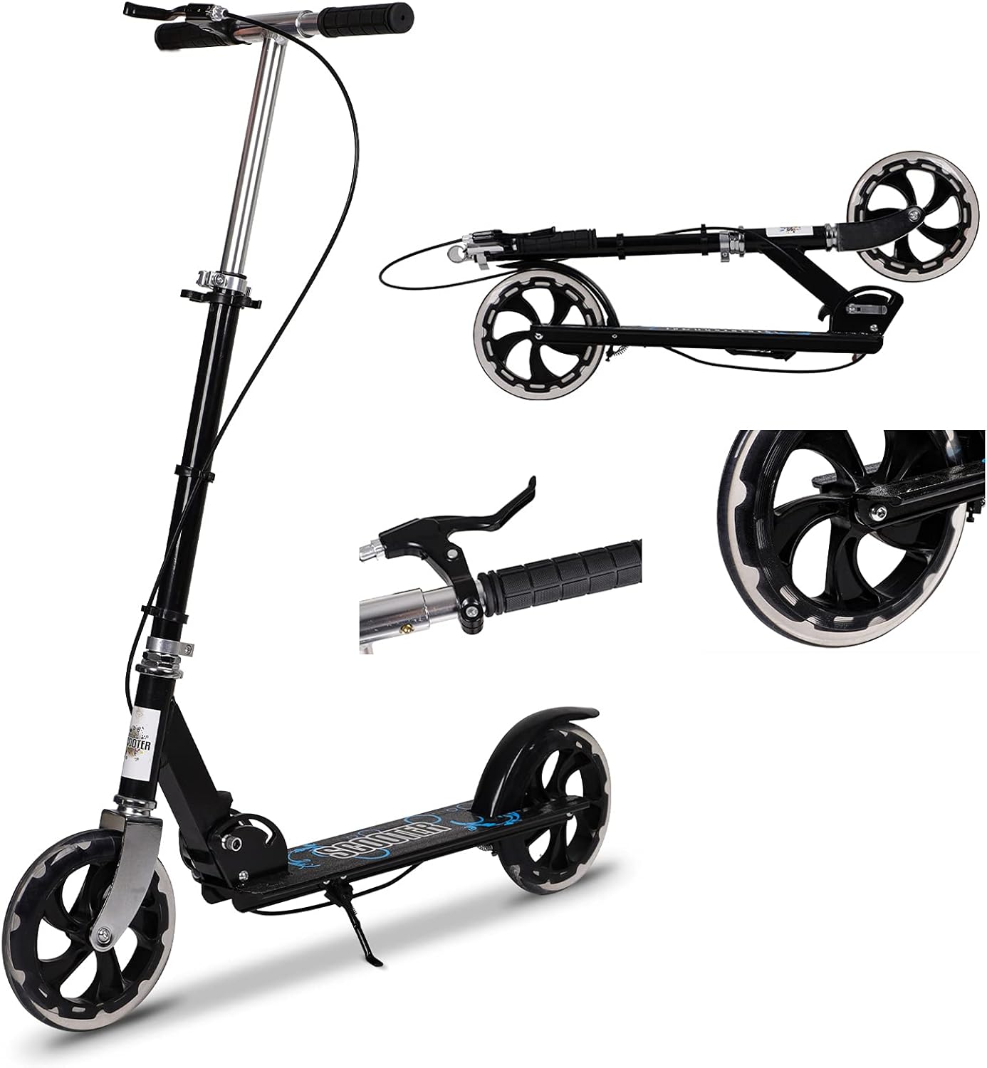 Kick Scooter for Kids, Foldable Teens Scooter Adjustable Handlebar Push Scooter...