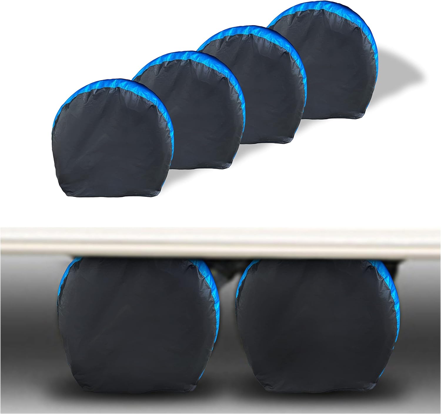 MORNYRAY Tire Covers 4 Pack,Waterproof Anti-UV Snow Sun Rain Tire Covers for RV,...