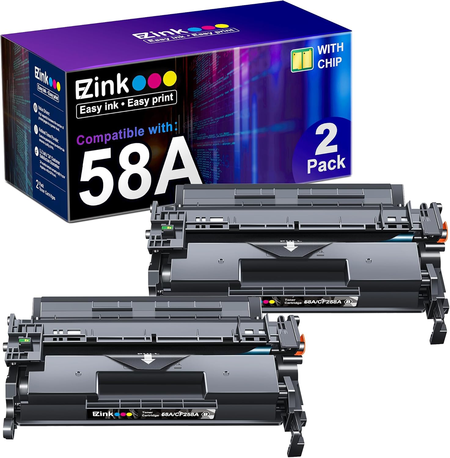 E-Z Ink 58A Toner Cartridge Black Compatible Replacement for HP 58A 58X CF258A C...
