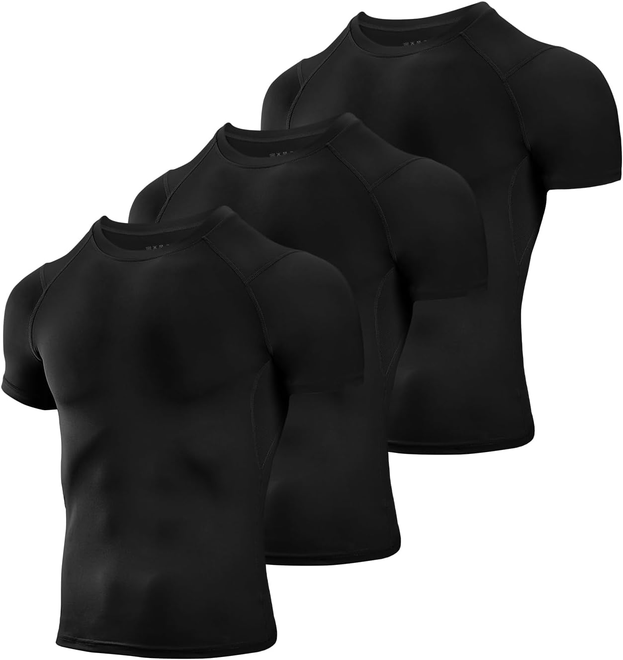 Niksa Men's Compression Shirts 3/5 Pack,Short Sleeve Athletic Compression Tops C...