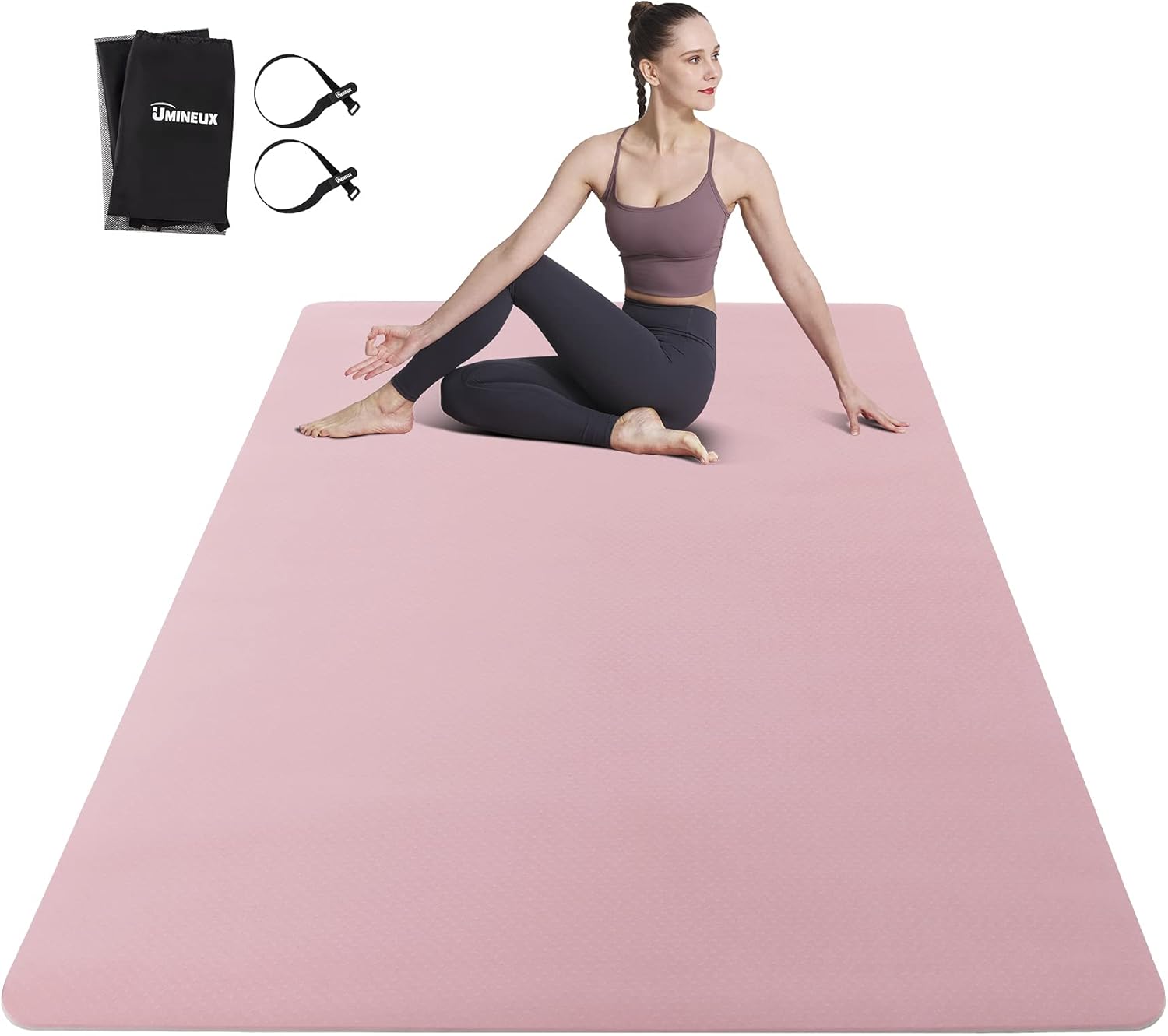 Large Yoga Mat for Men and Women 1/4 & 2/5 Inch Extra Thick TPE Fitness Mat for...