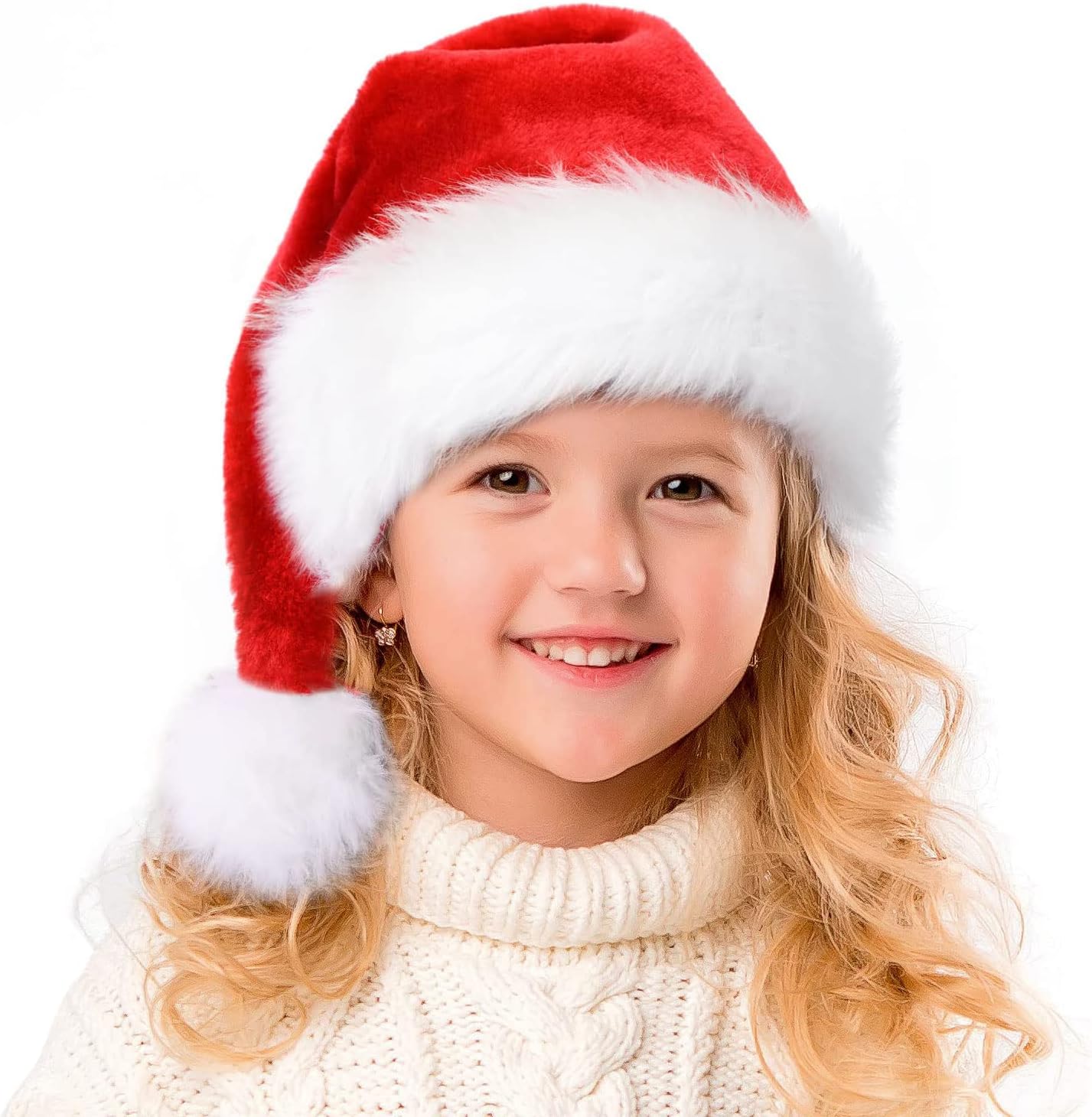 Ambandier Santa Hat Christmas Hat for Kids Boys Girls, Unisex Children Soft Plus...