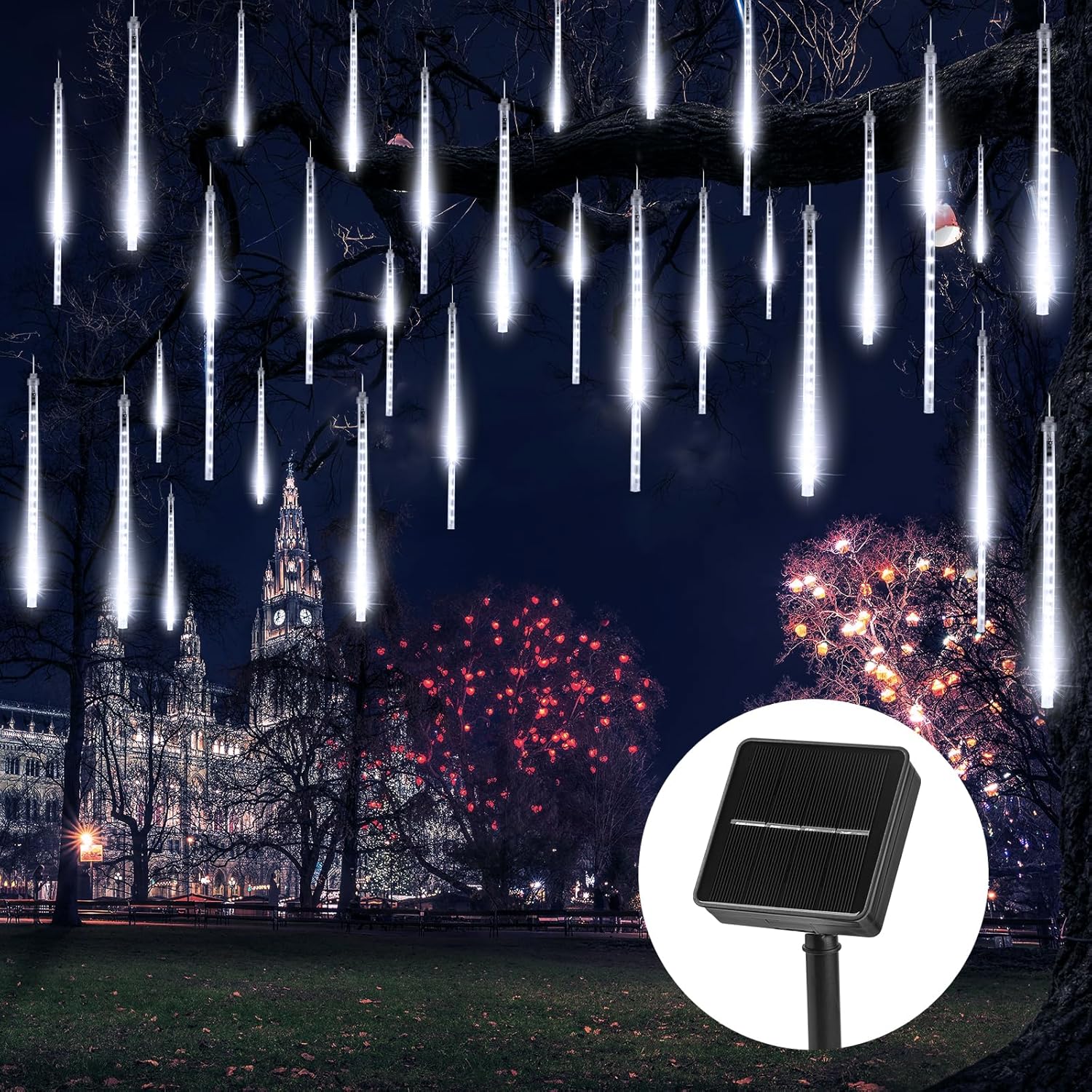 Solar Christmas Lights Outdoor Waterproof, Meteor Shower Lights Solar Powered, 1...
