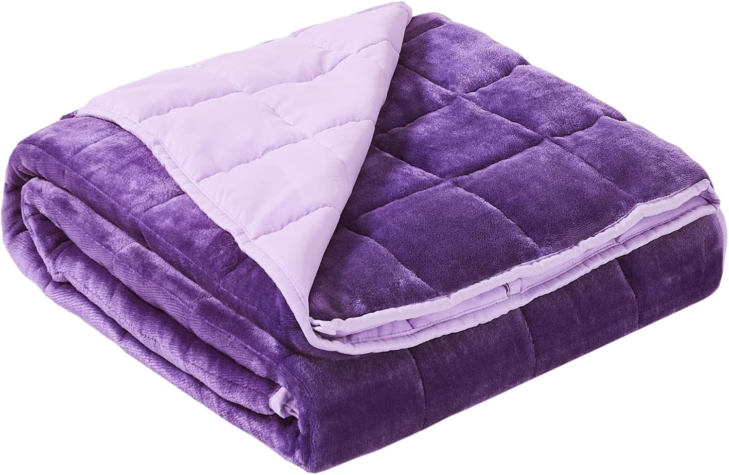Satwip Weighted Blanket Queen Size 15lbs Fuzzy Warm Flannel Throw Blanket with S...