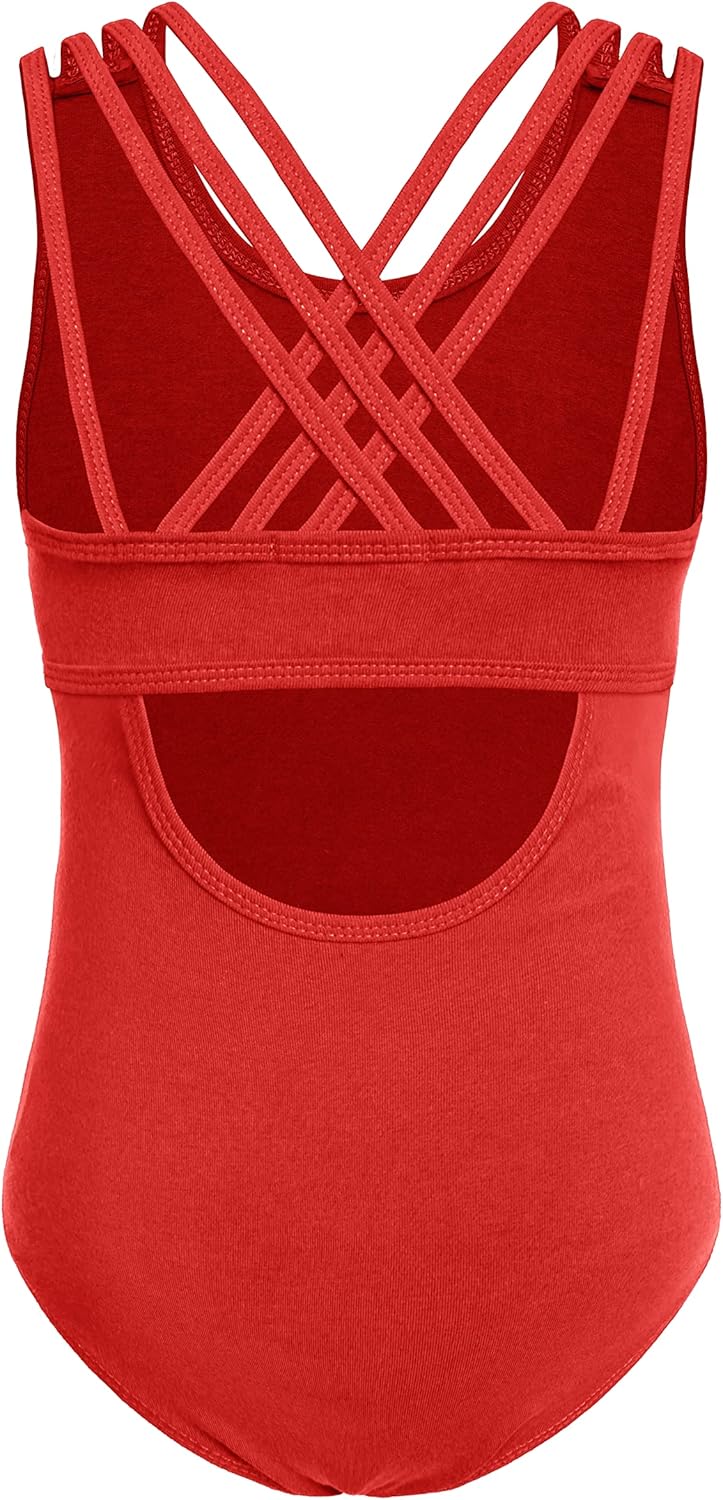 Arshiner Girls Ballet Leotards Dance Gymnastic Outfits Crisscross Straps Sleevel...