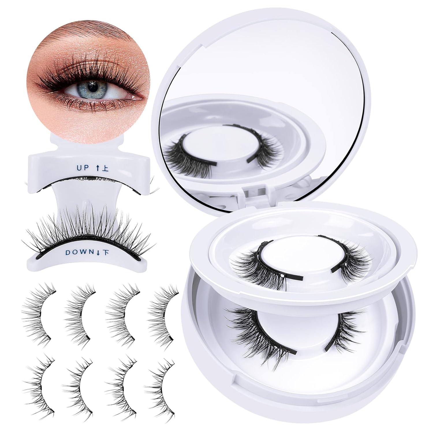 B&Qaugen Magnetic Eyelashes 2 Pairs Magnetic Lashes Natural Magnetic Eyelashes w...