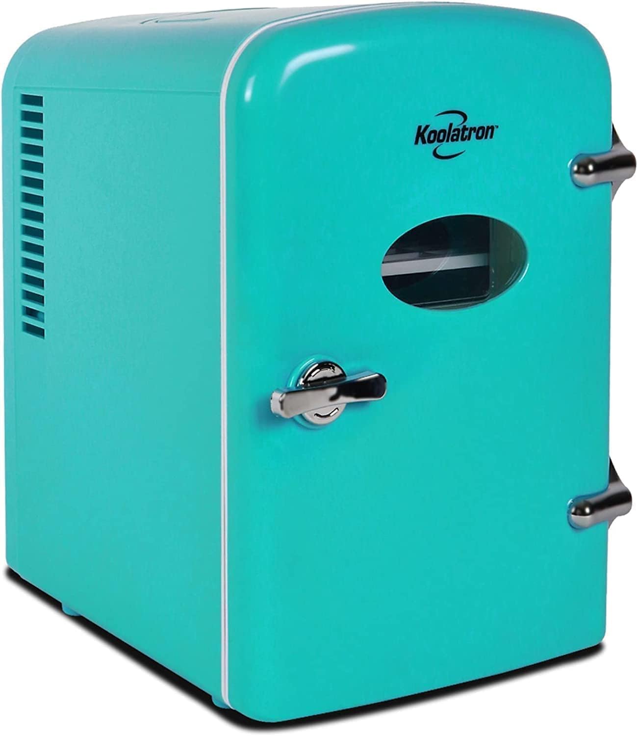 Koolatron Retro Mini Fridge For Bedrooms 4L Small Fridge 6 Can Table Top Fridge...