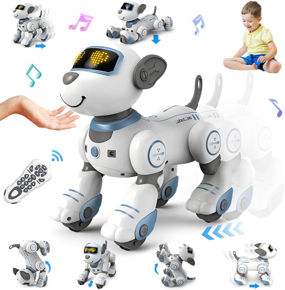 VATOS Remote Control Robot Dog Toy for Kids - Interactive Touch & Follow 17 Func...