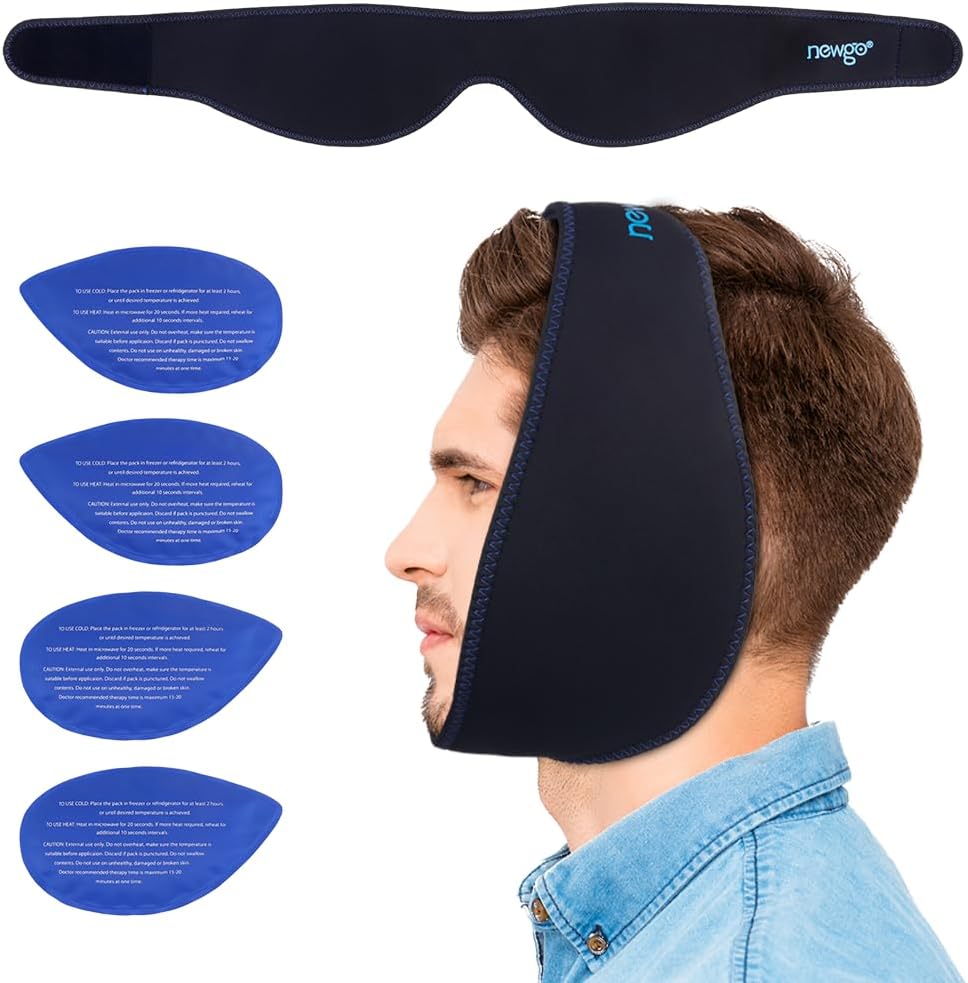 NEWGO Wisdom Teeth Ice Pack Head Wrap Jaw Ice Pack for Face Oral Surgery, FSA or...