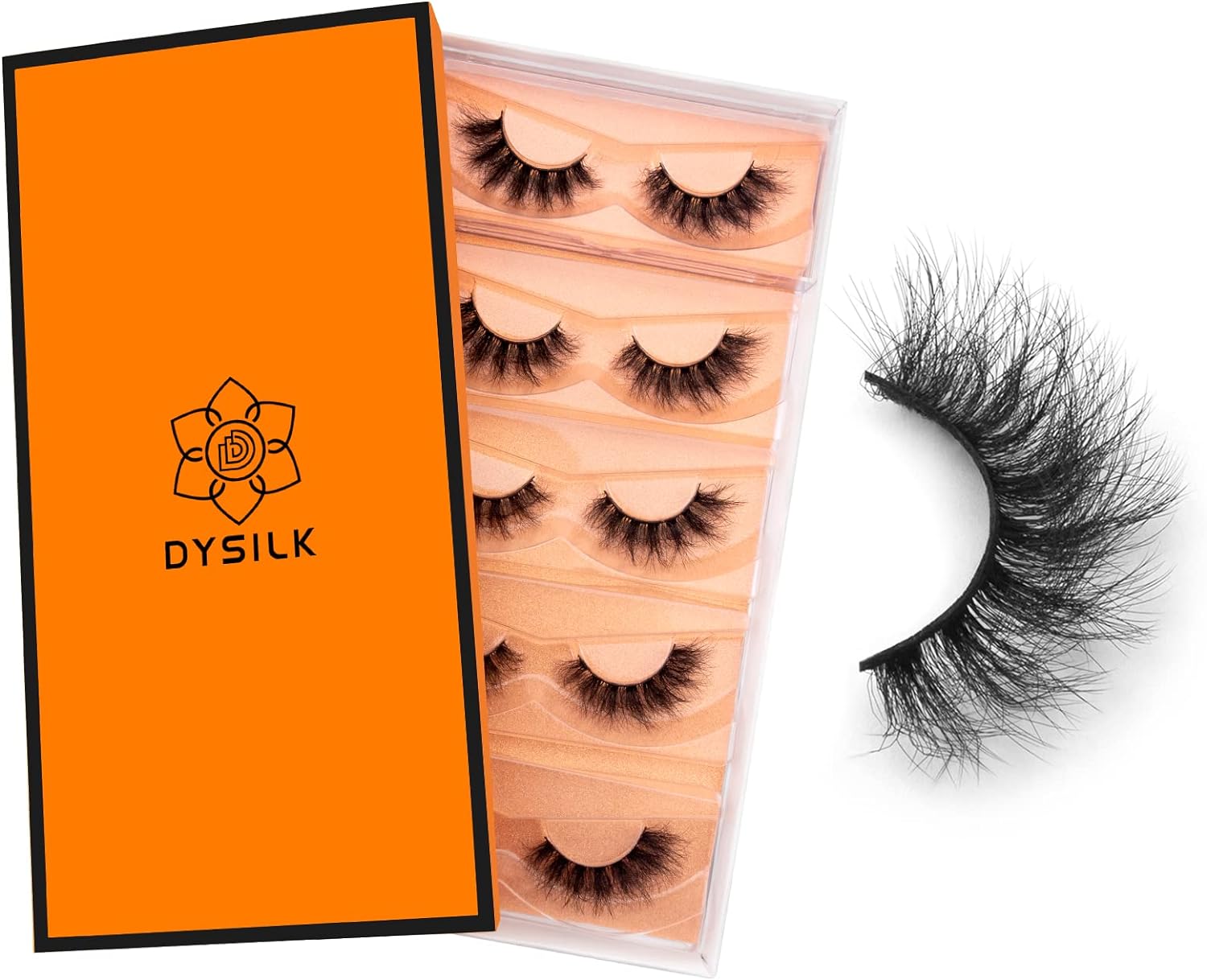 DYSILK Eyelashes Mink Lashes Fluffy - False Lashes 5 Pairs 6D Lashes Faux Mink E...