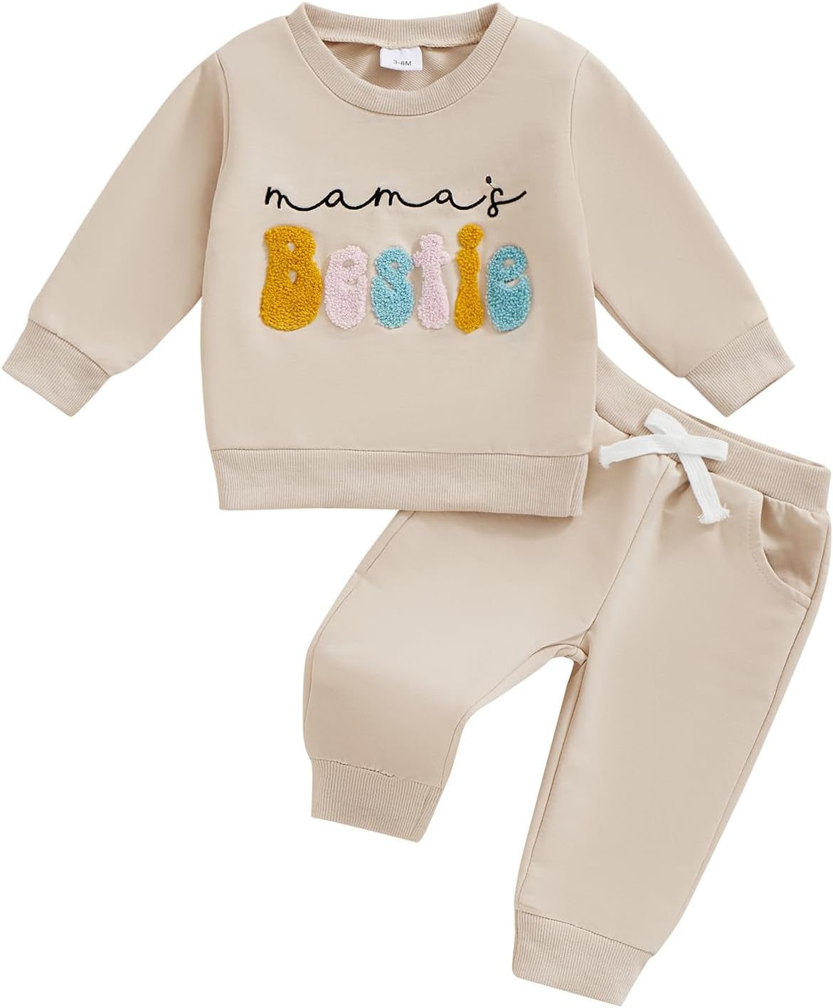 Kupretty Toddler Baby Girl Fall Winter Clothes Embroidered Letter Graphic Crewne...