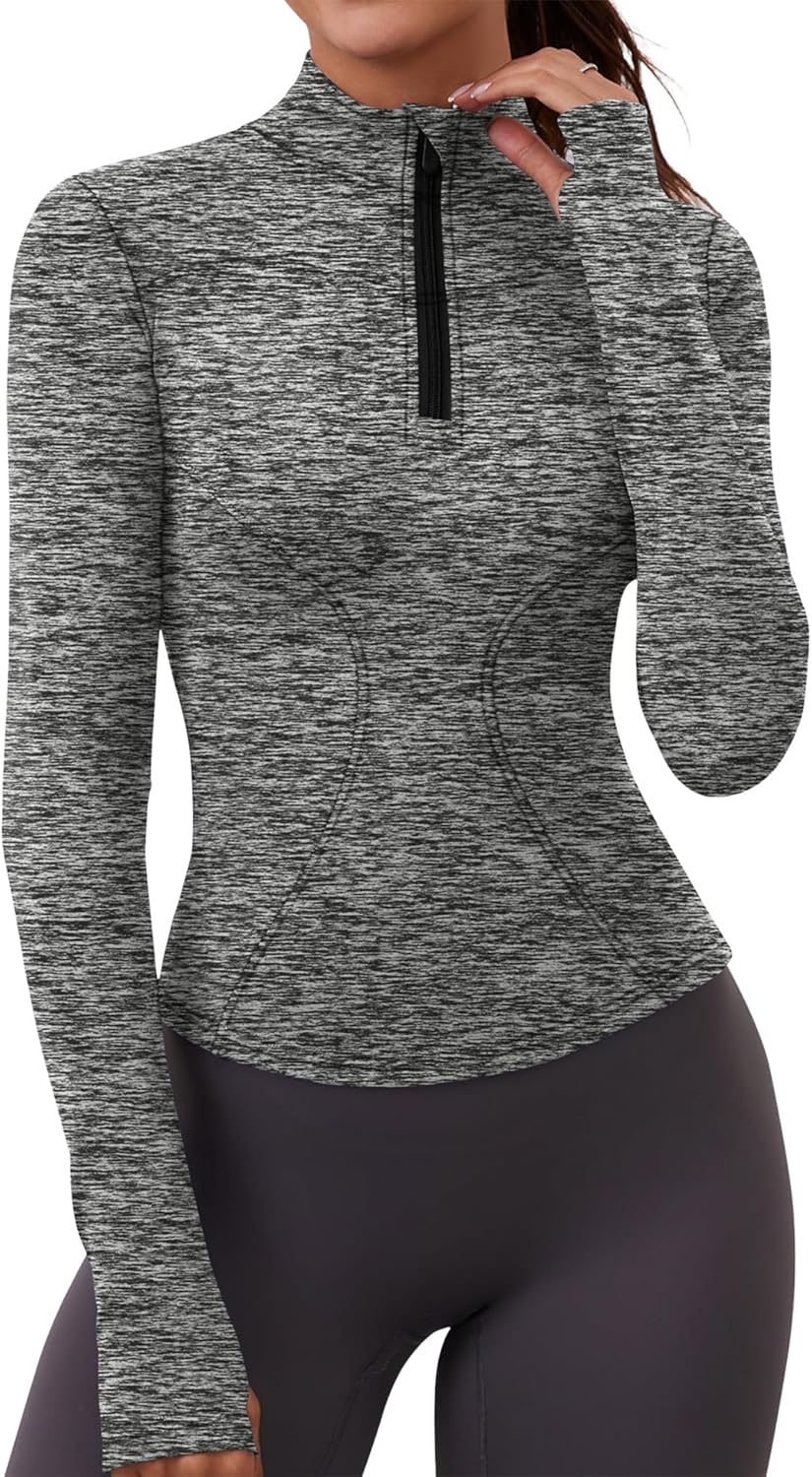 Rapbin Women's Gym Tops Long Sleeve Sports T-Shirt Workout Running Hiking Top fo...