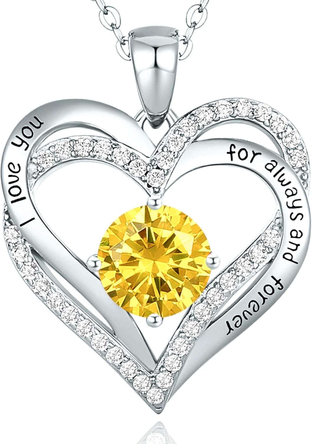 CDE Necklaces for Women 925 Sterling Silver Love Heart Pendant Birthstone Rose/W...