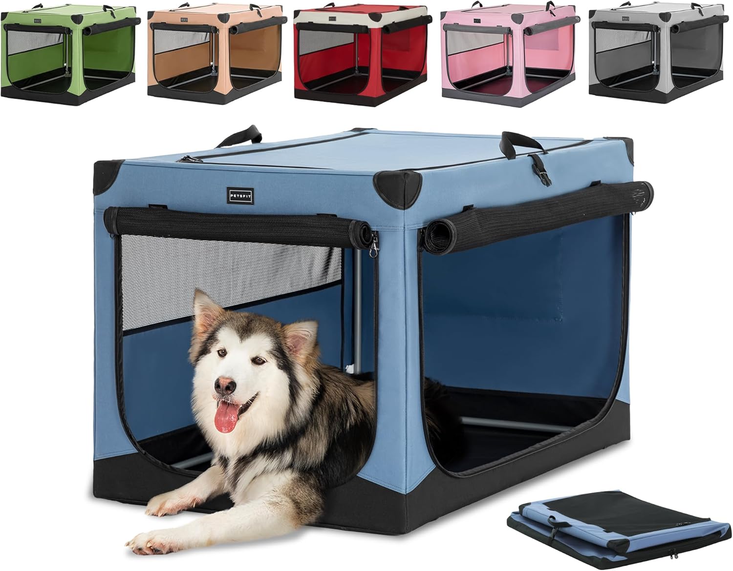 Petsfit Dog Crates for Large Dogs, Adjustable Fabric Cover by Spiral Iron Pipe,...
