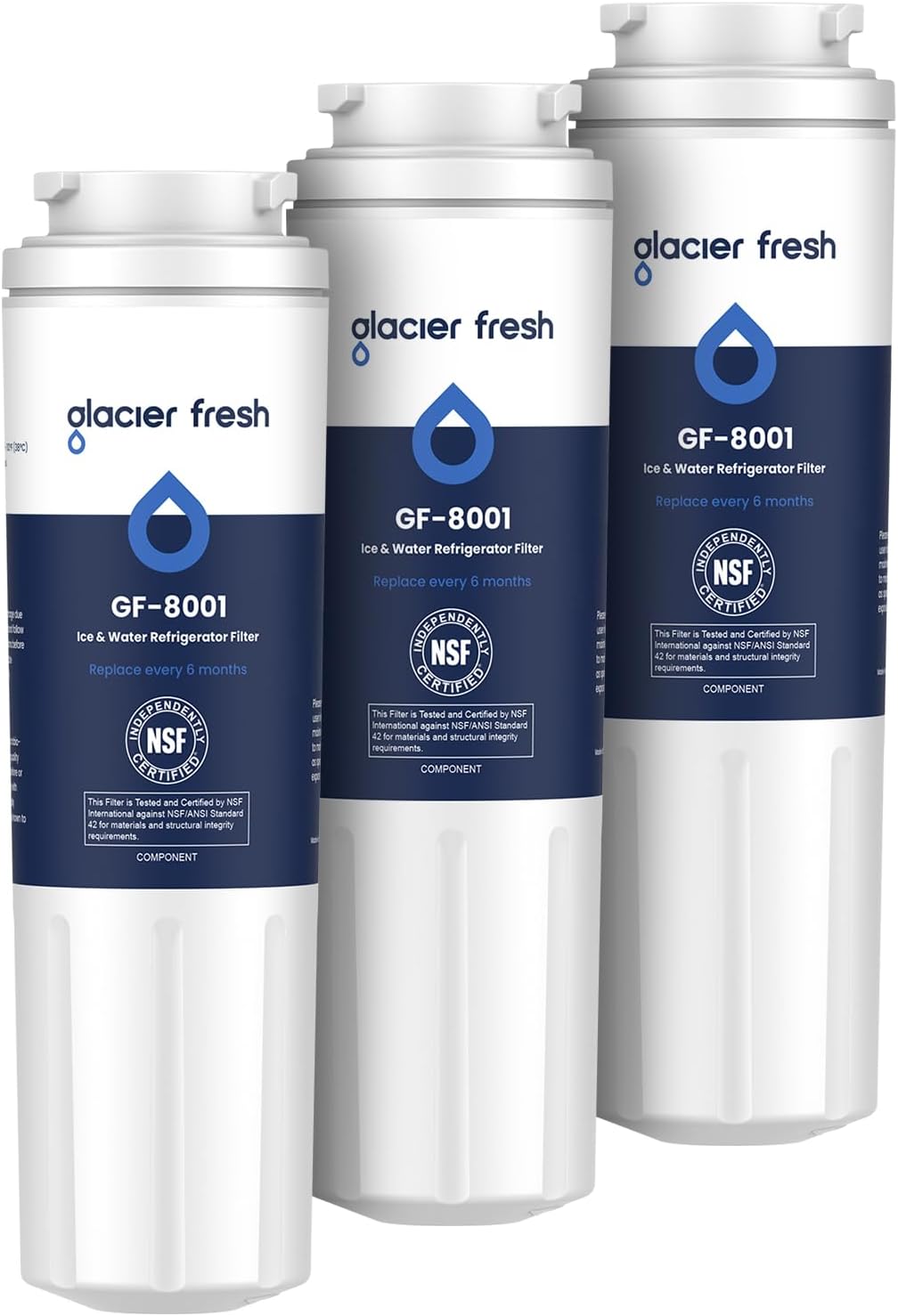 GLACIER FRESH UKF8001 Compatible with Whirlpool Refrigerator Water Filter 4, EDR...