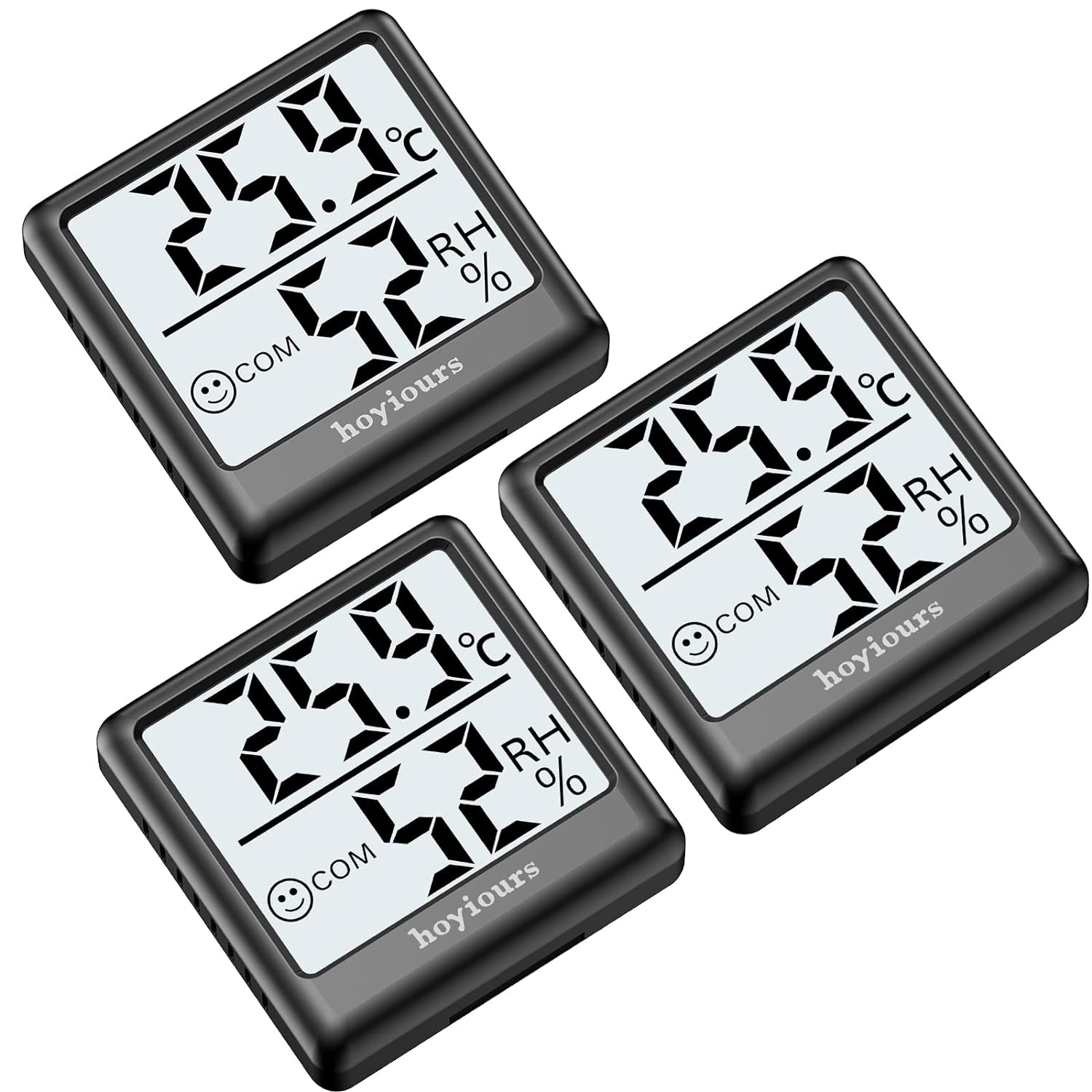 hoyiours Digital Hygrometer Thermometer, Indoor Thermometer LCD, Thermometer Roo...