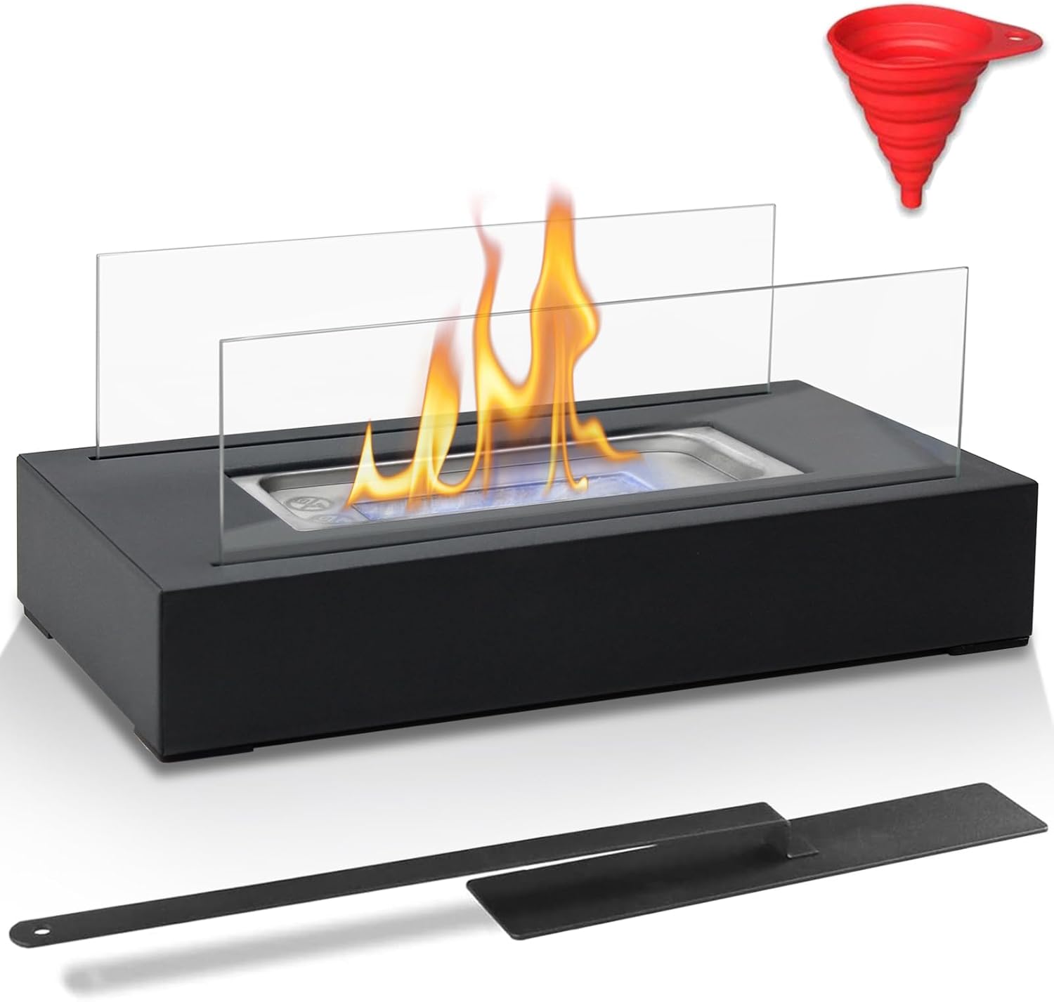 Poofzy Tabletop Fire Pit, Table Top Firepit Outdoor, Indoor Fire Pit Tabletop, M...