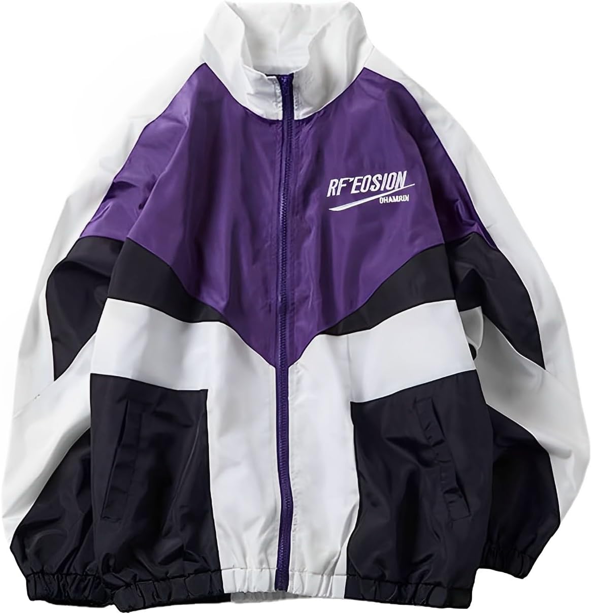 Wyeysyt Women's Y2k Jacket Zip Up Lightweight Windbreaker Jacket Varsity Oversiz...