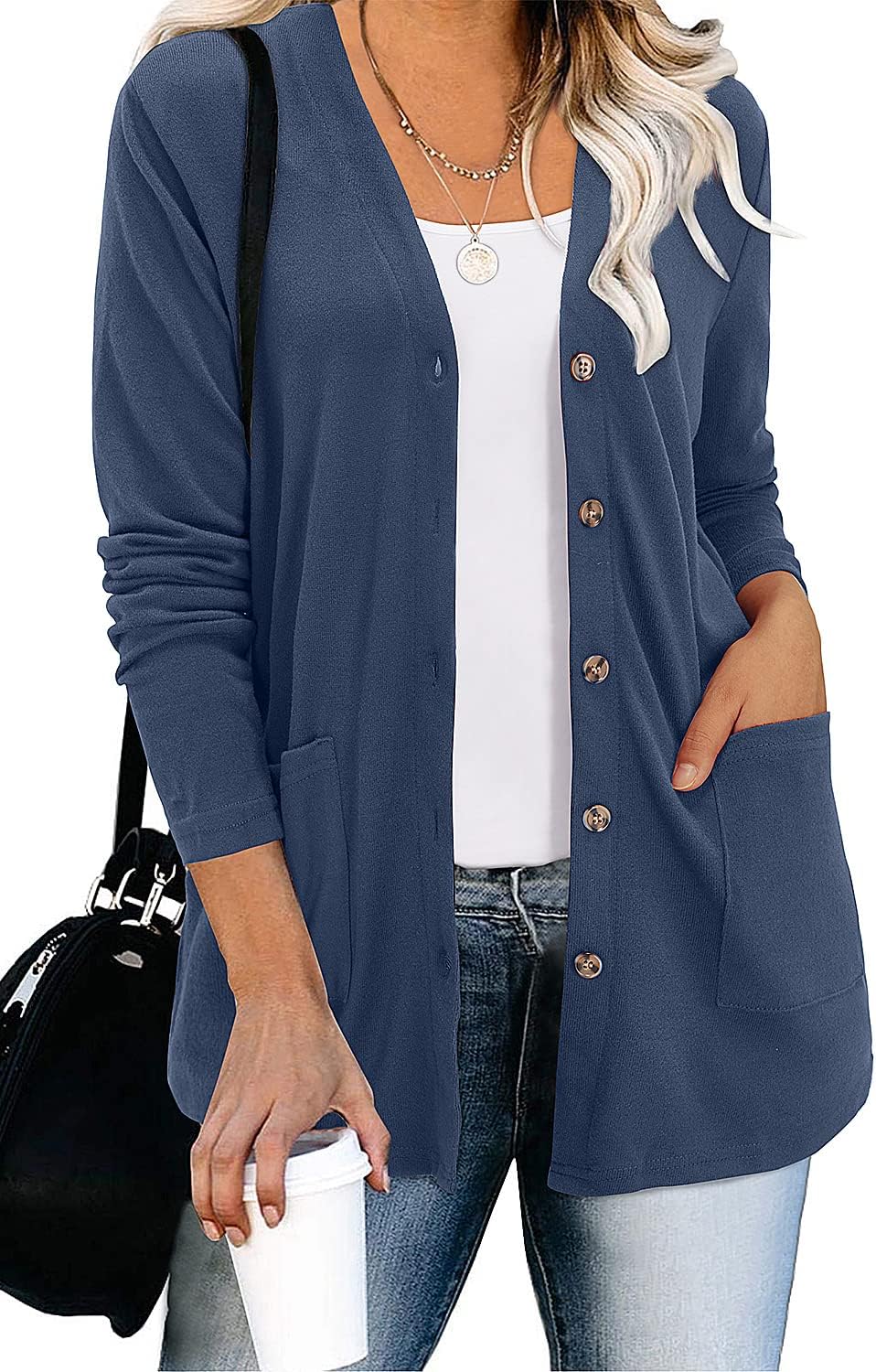 ULTRANICE Women's Cardigan Sweaters Lightweight Long Sleeve Open Front Knitted B...