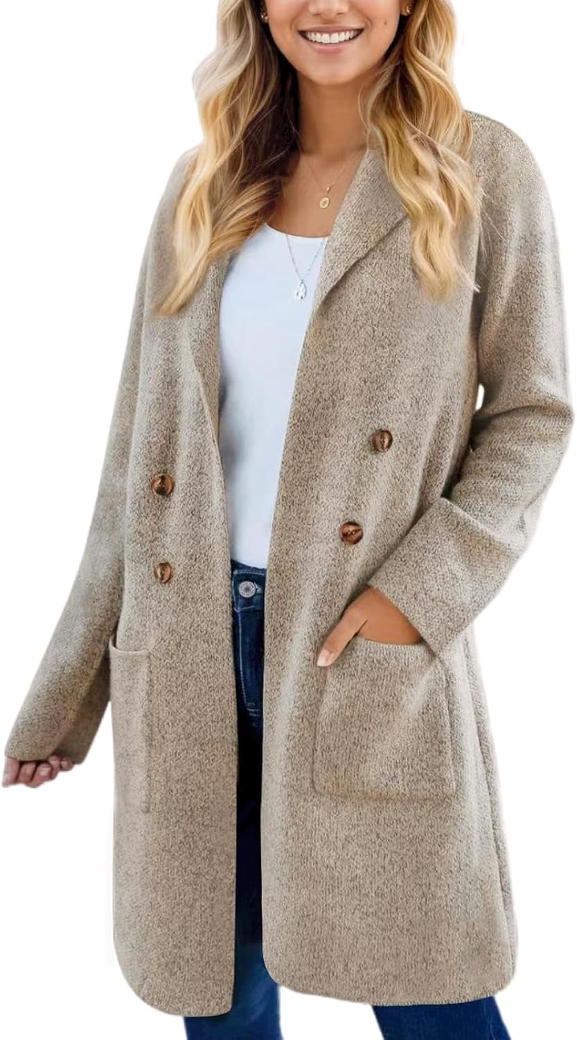 VIMPUNEC Fall Long Cardigan Sweaters for Women Trendy Open Front Coats Knit Wint...