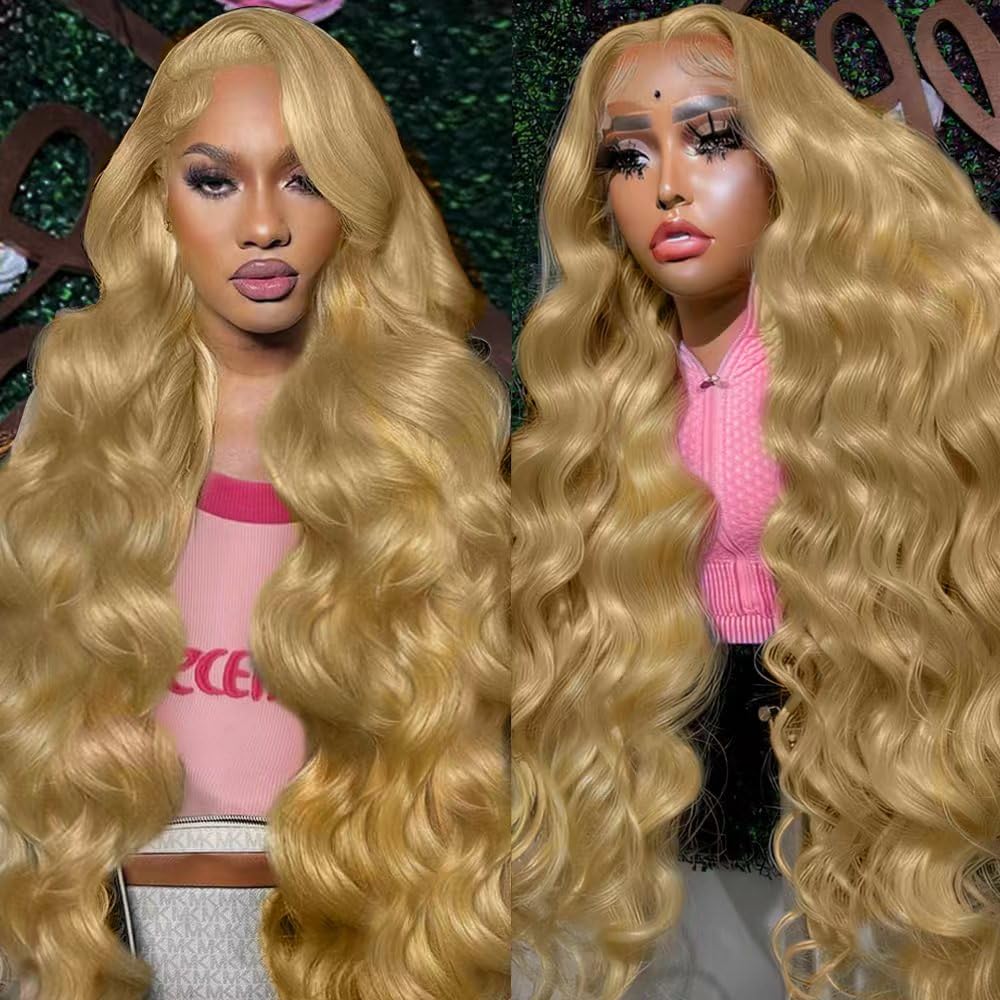 Honey Blonde Wig Human Hair 13x6 28 Inch Blonde Lace Front Wigs Human Hair Pre P...